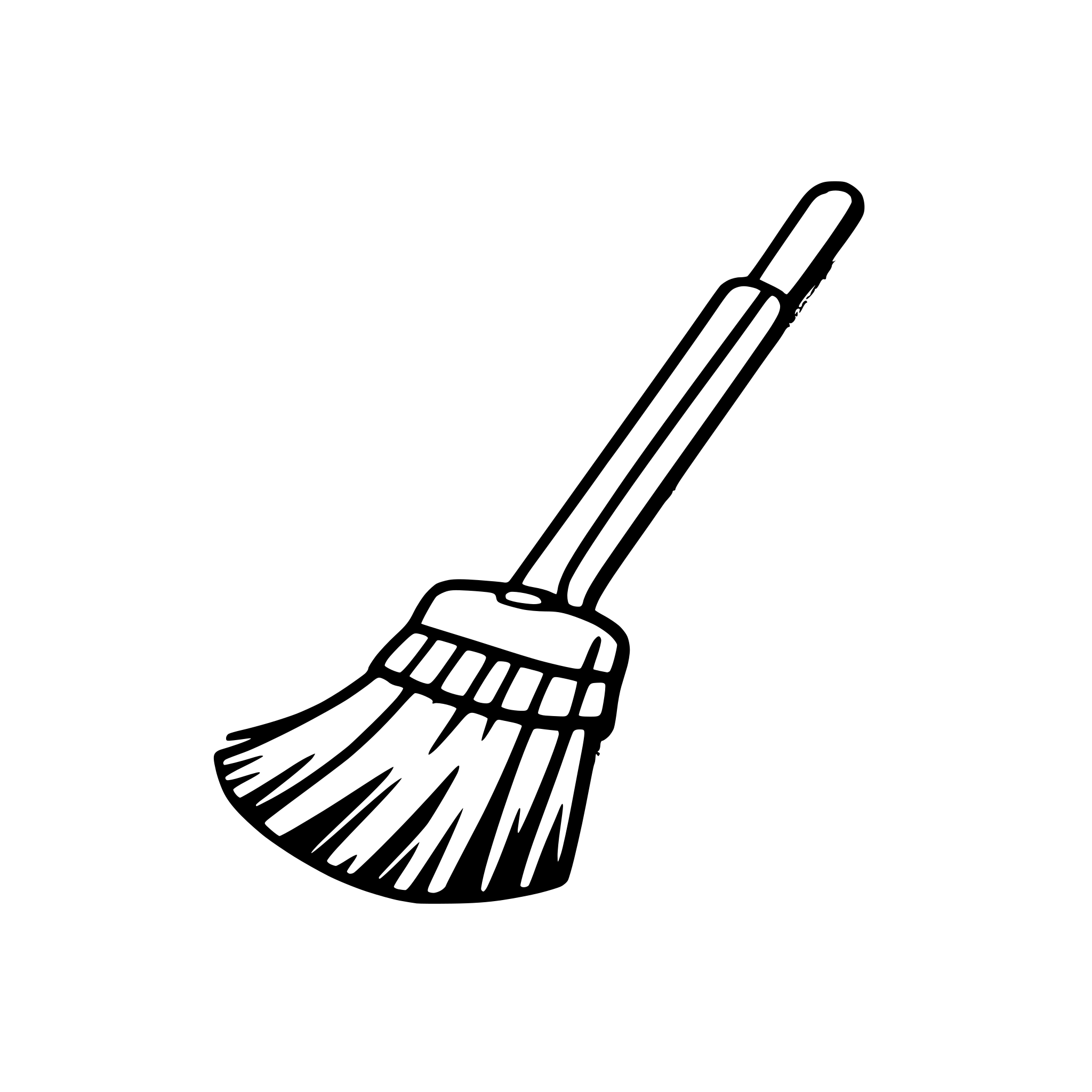 AI-generated SVG of a Cartoon broom, wooden handle, straw bristles, simple flat design, playful style, clean lines, isolat