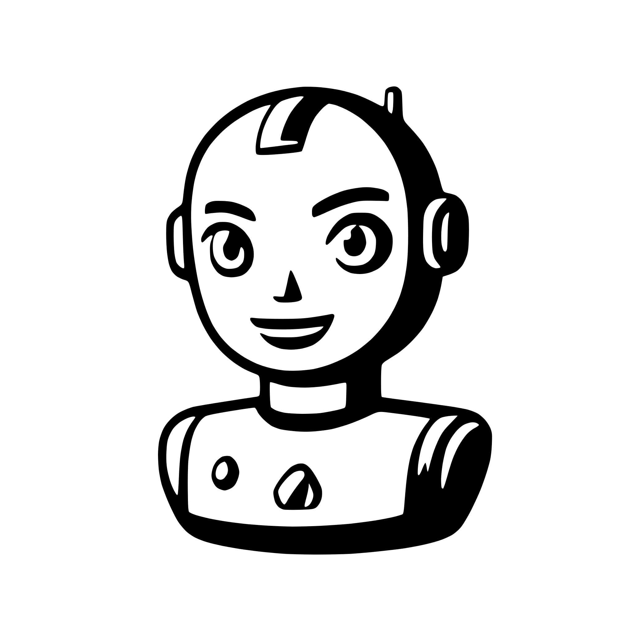 AI-generated SVG of 'robot with digital eyes'