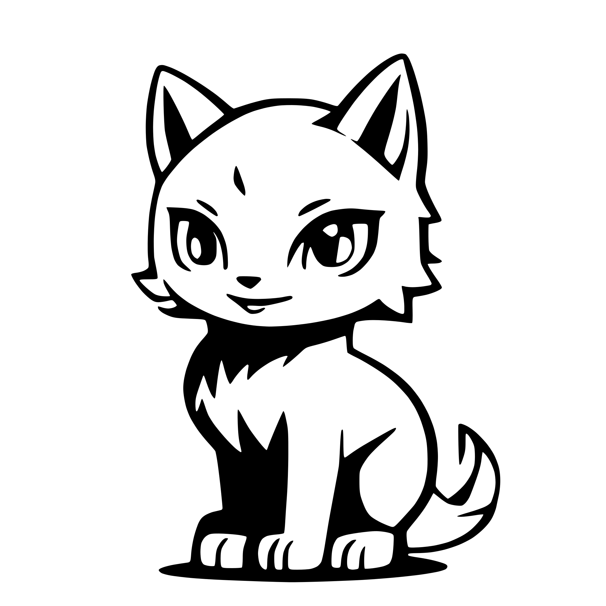 AI-generated SVG of 'Silhouette Line Art lynx'