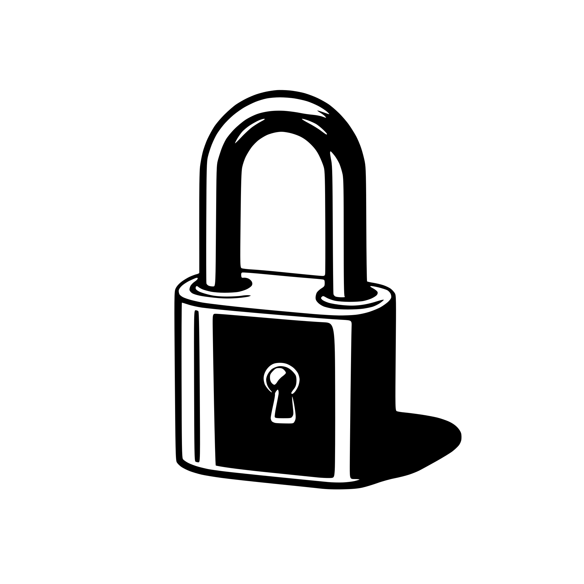 AI-generated SVG of 'front facing modern padlock'