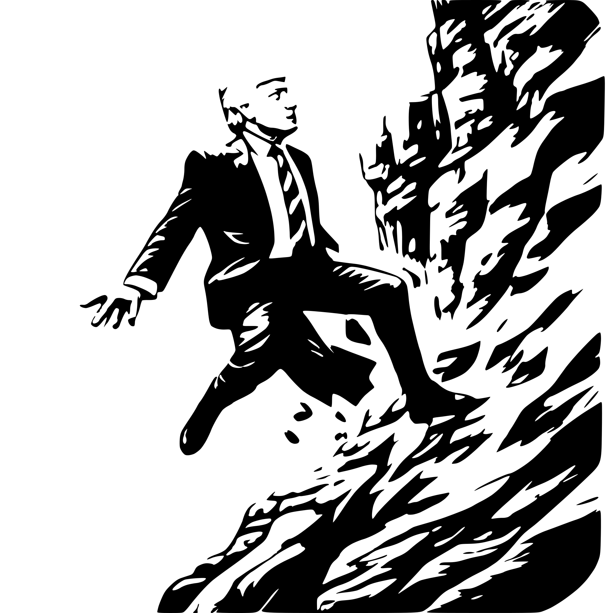 AI-generated SVG of 'Donald trump falling off cliff'