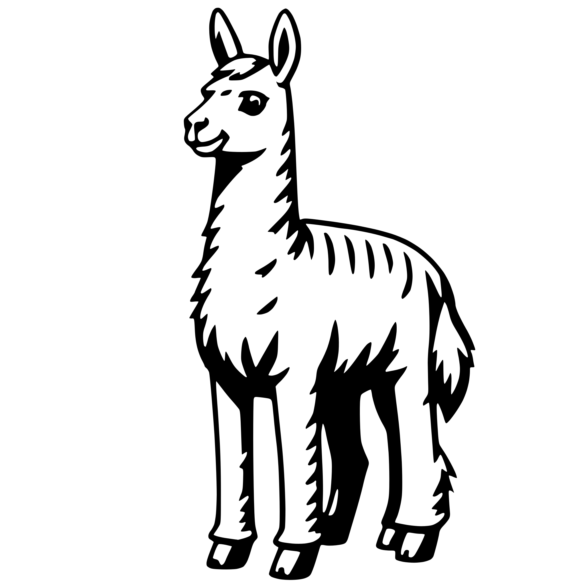 AI-generated SVG of 'llama in pajamas'