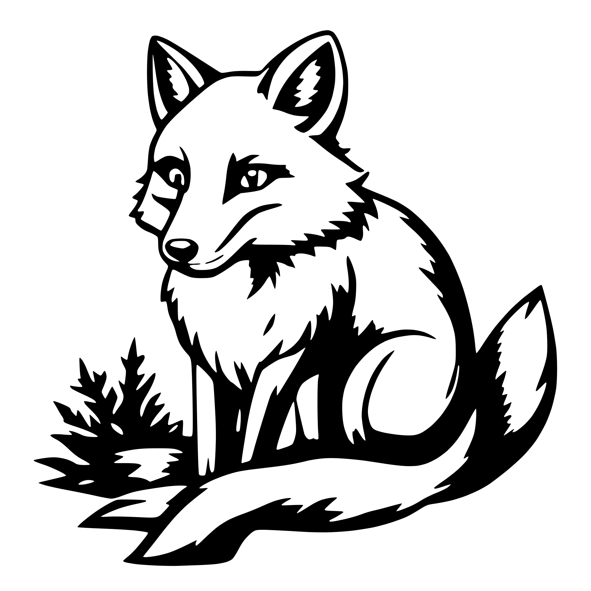 AI-generated SVG of 'flake with a fox form'