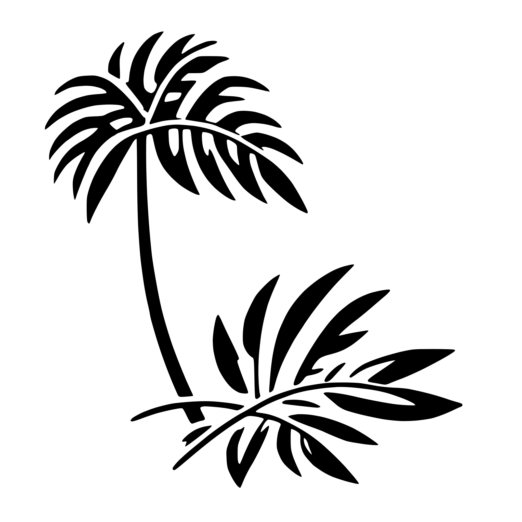 AI-generated SVG of 'palm branches'