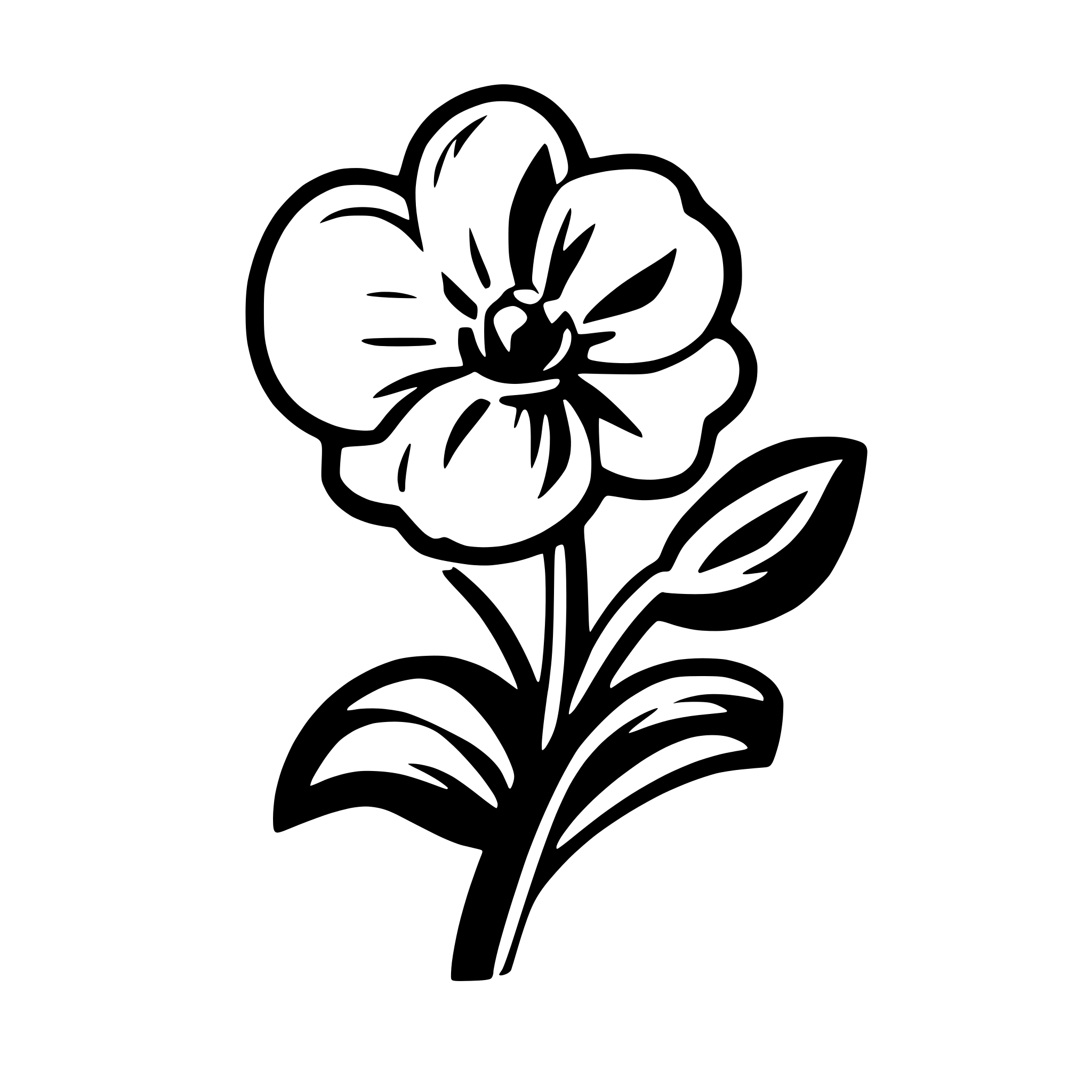 AI-generated SVG of a simle orchid flower silhouette logo