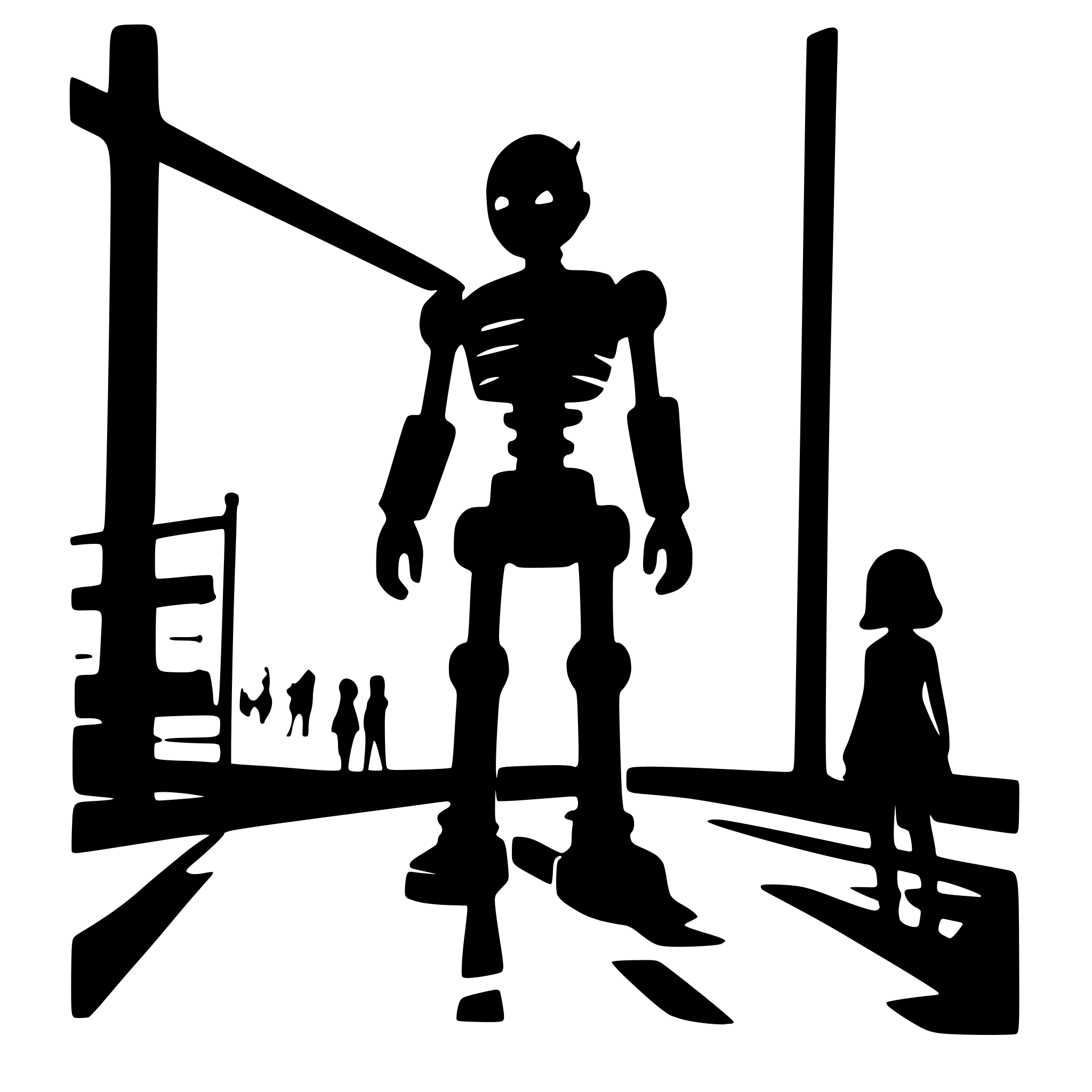 AI-generated SVG of a robot and kids in a playground. Futuristic. Cyberpunk. No background.