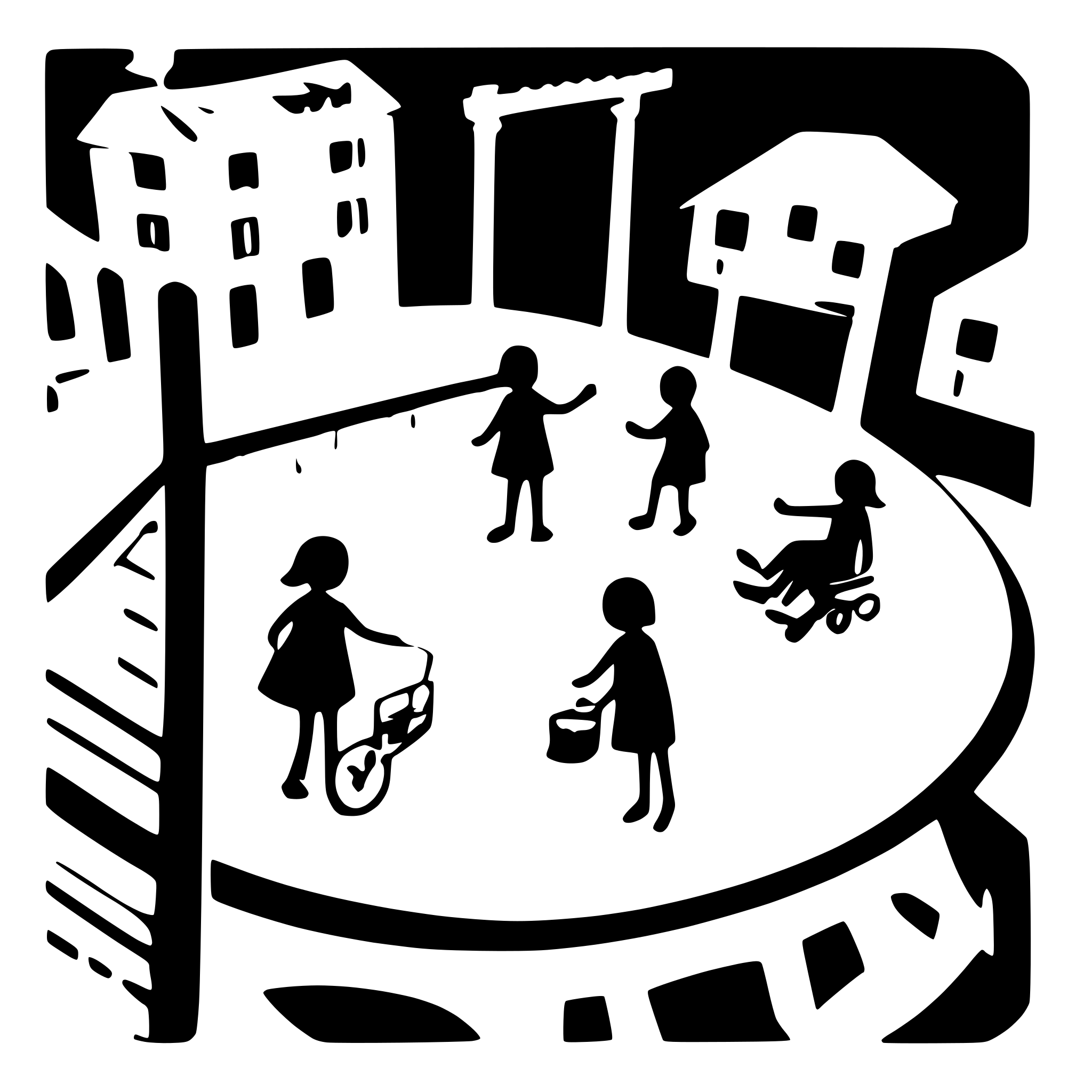 AI-generated SVG of a children playing on a playground
