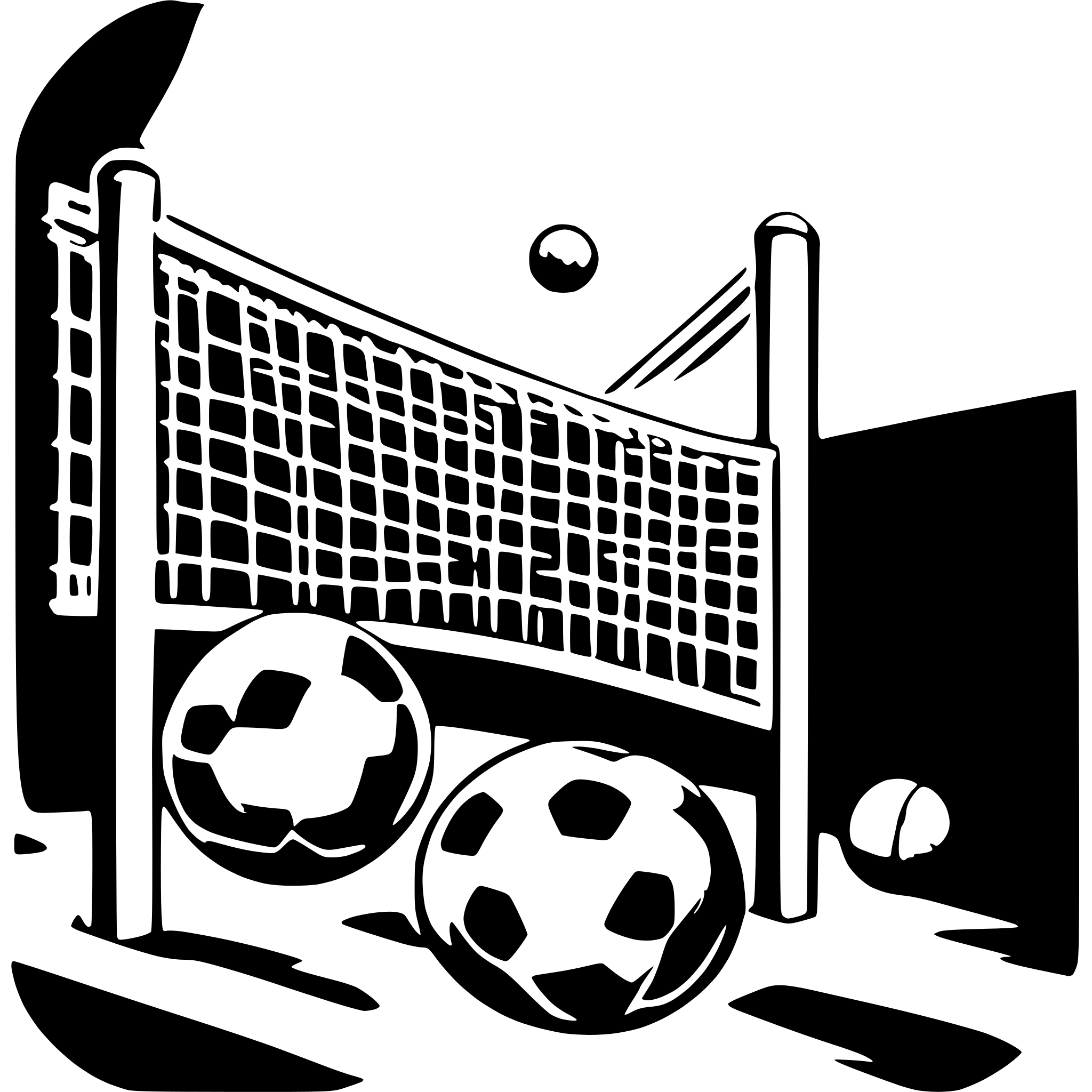 AI-generated SVG of a tennis net with soccer ball