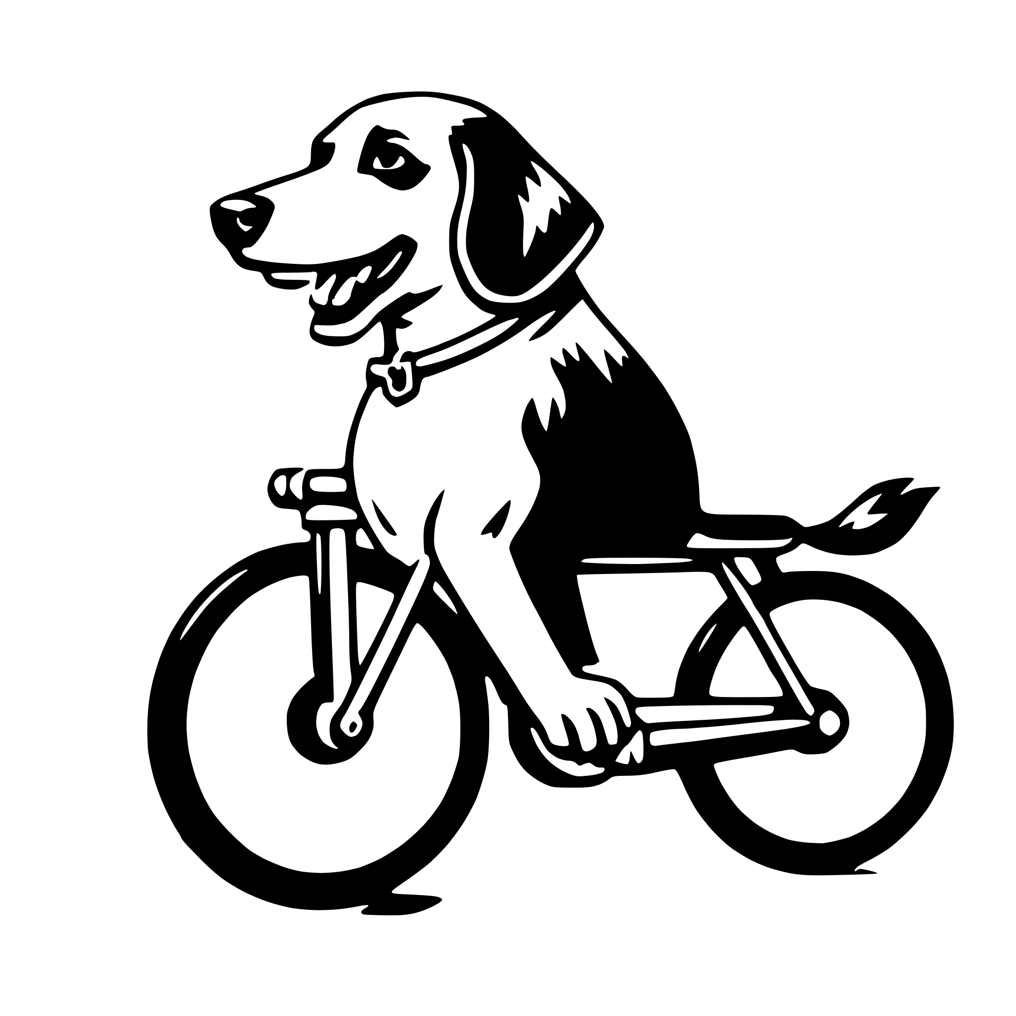 AI-generated SVG of a dog on bicycle