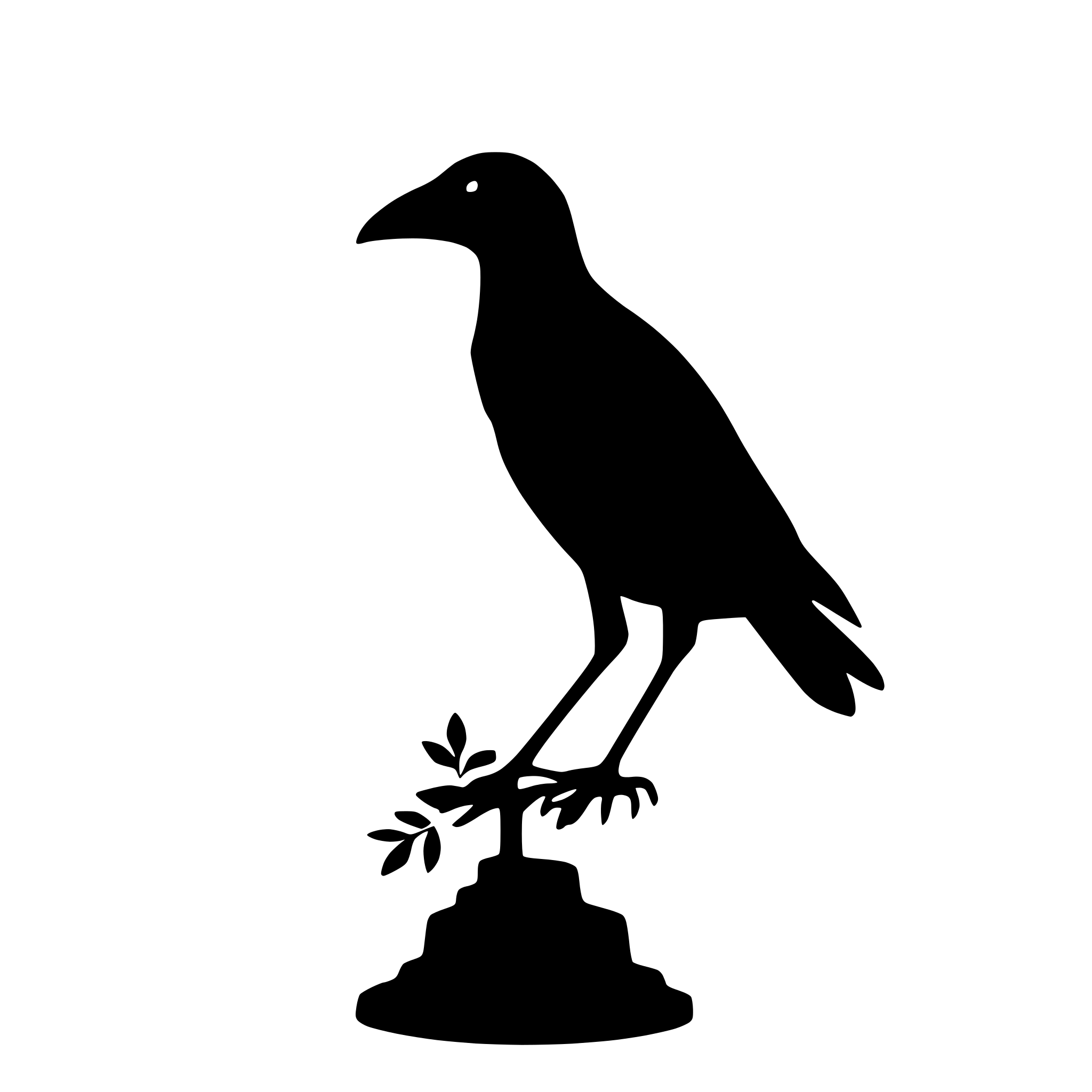 AI-generated SVG of 'crow perched on a skull'