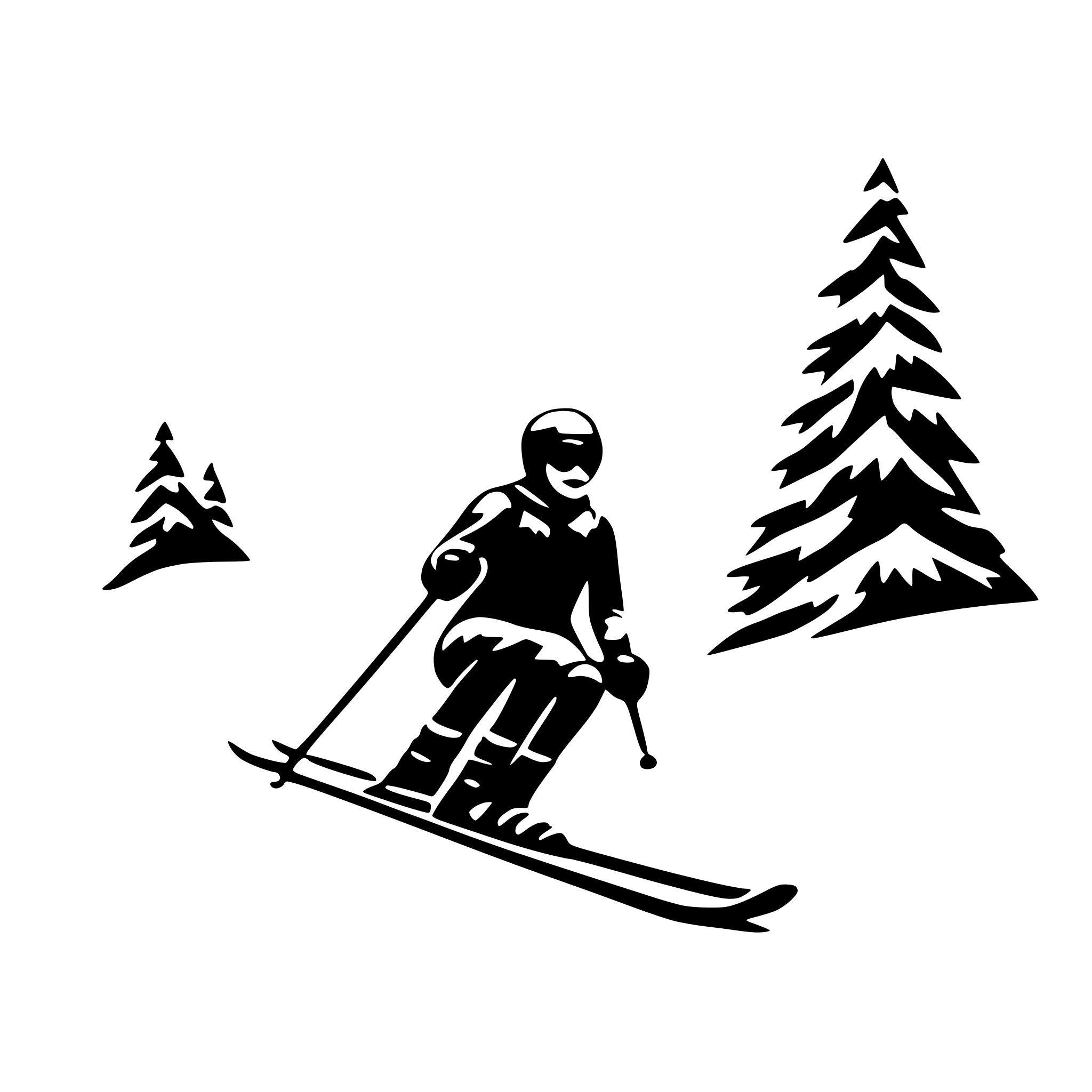 AI-generated SVG of 'skier turning'