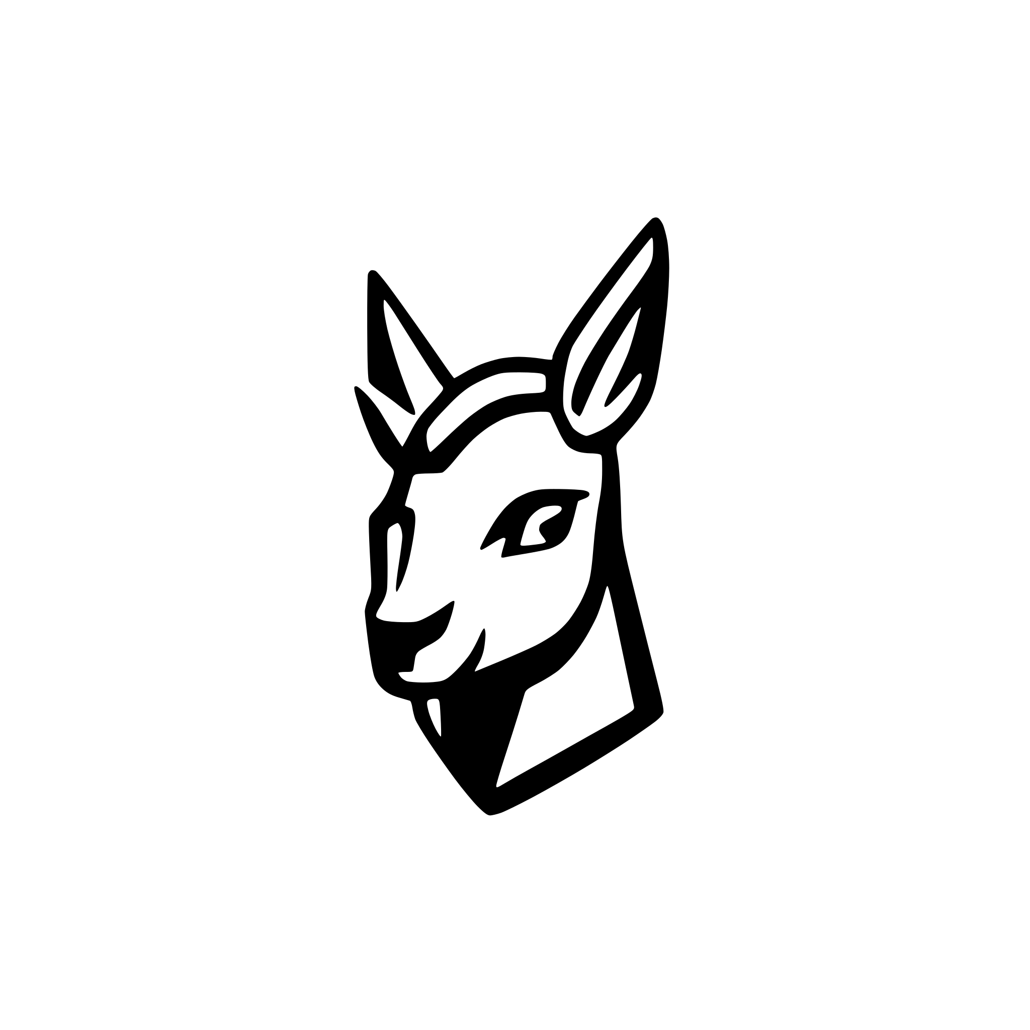 AI-generated SVG of 'symmetric lama head'