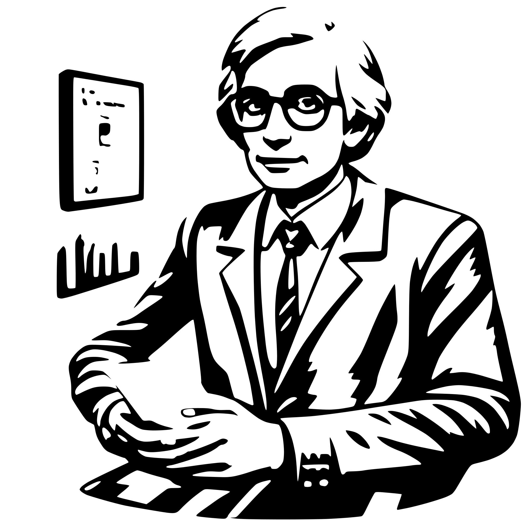 AI-generated SVG of a A professor with 1-2 colors