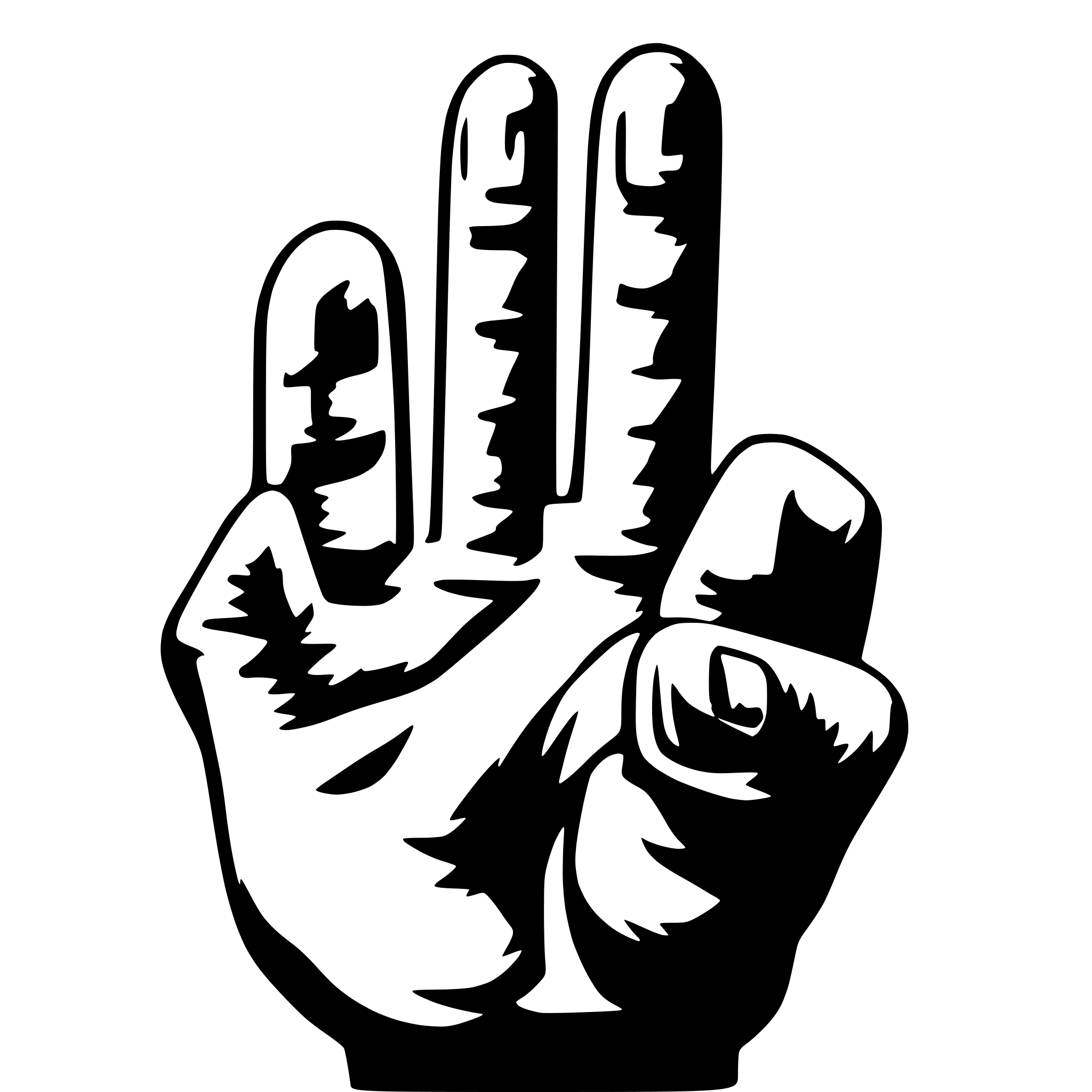 AI-generated SVG of 'three finger hand'