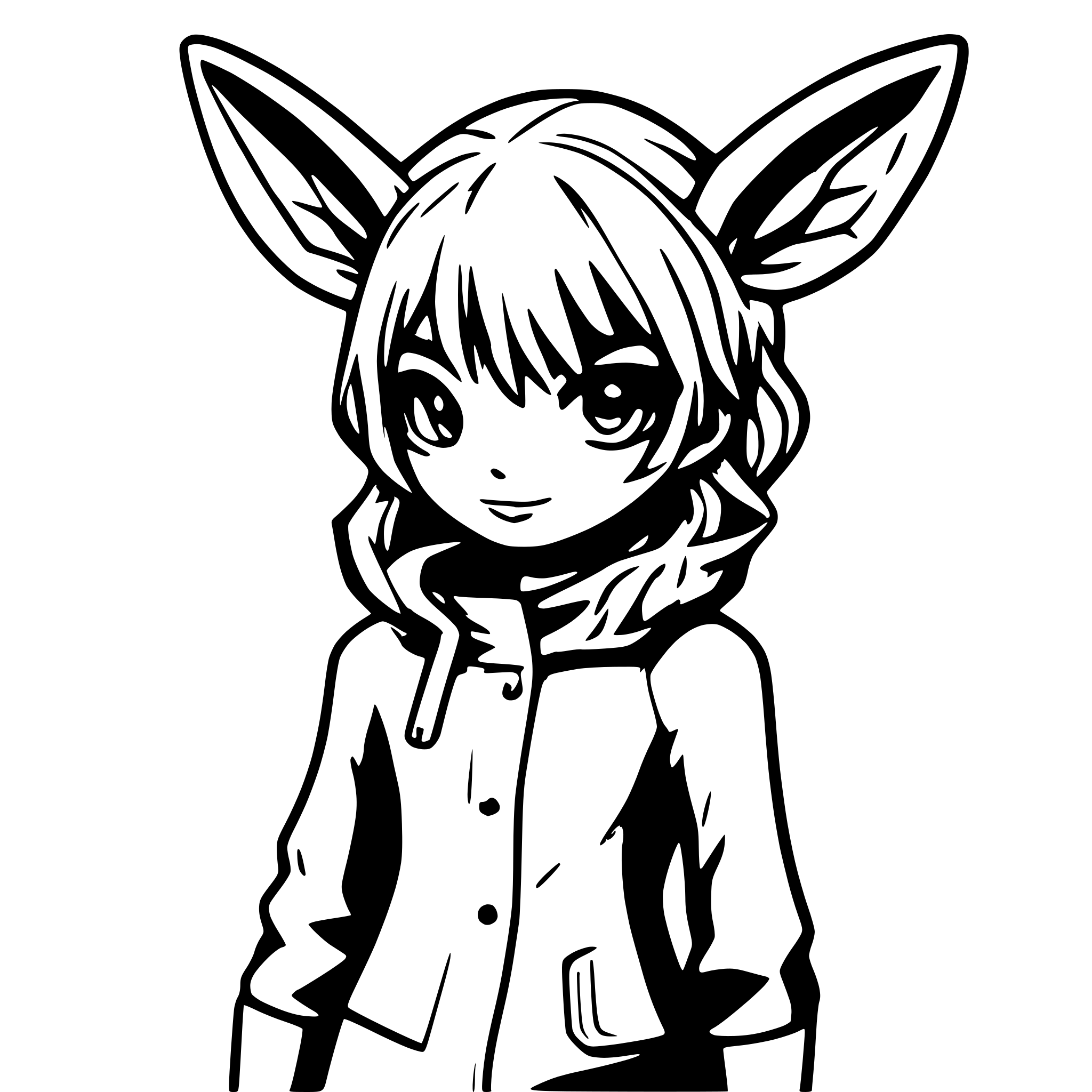 AI-generated SVG of a Anthromorphic humanoid eevee, full body image, third person image, colored,