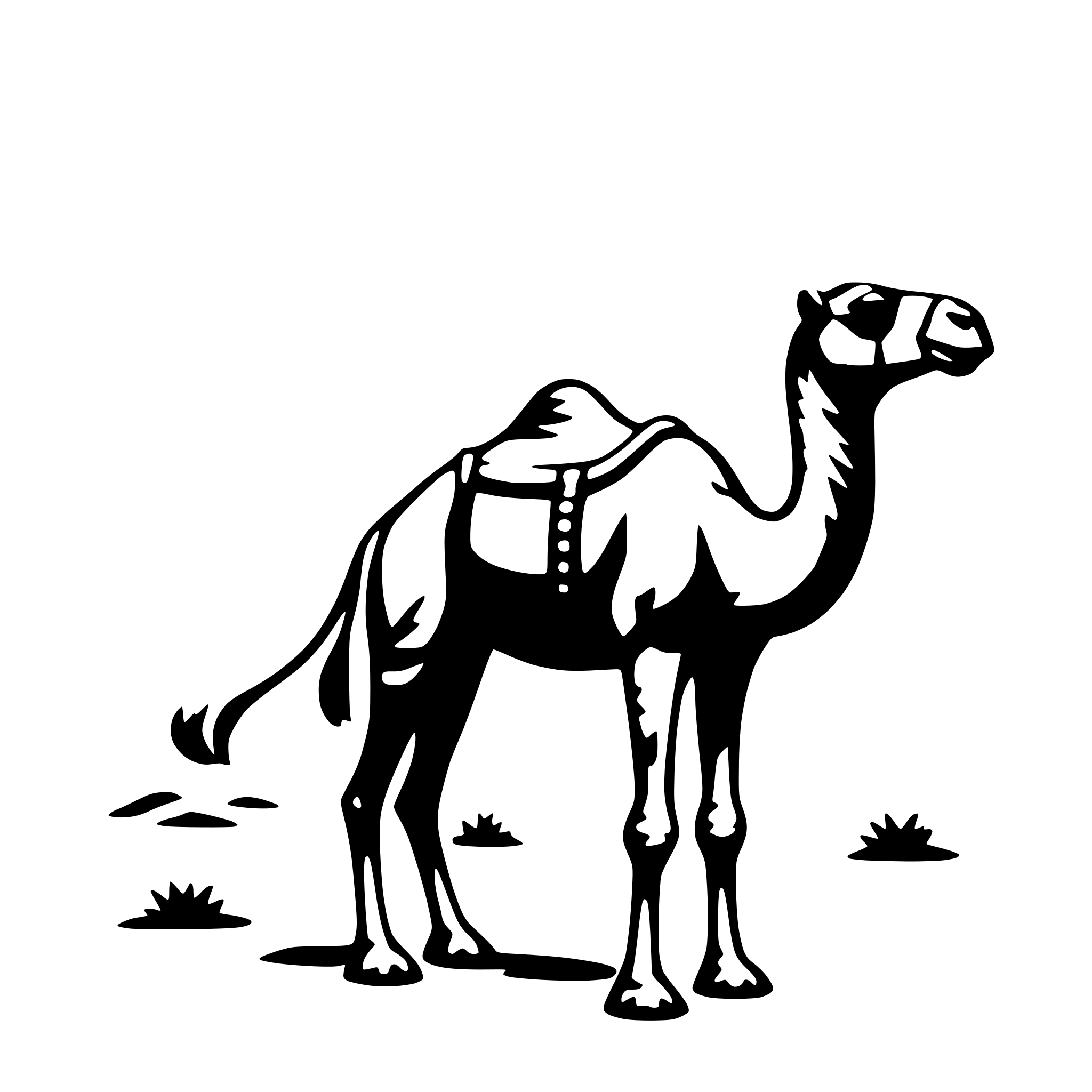 AI-generated SVG of a camel in desert