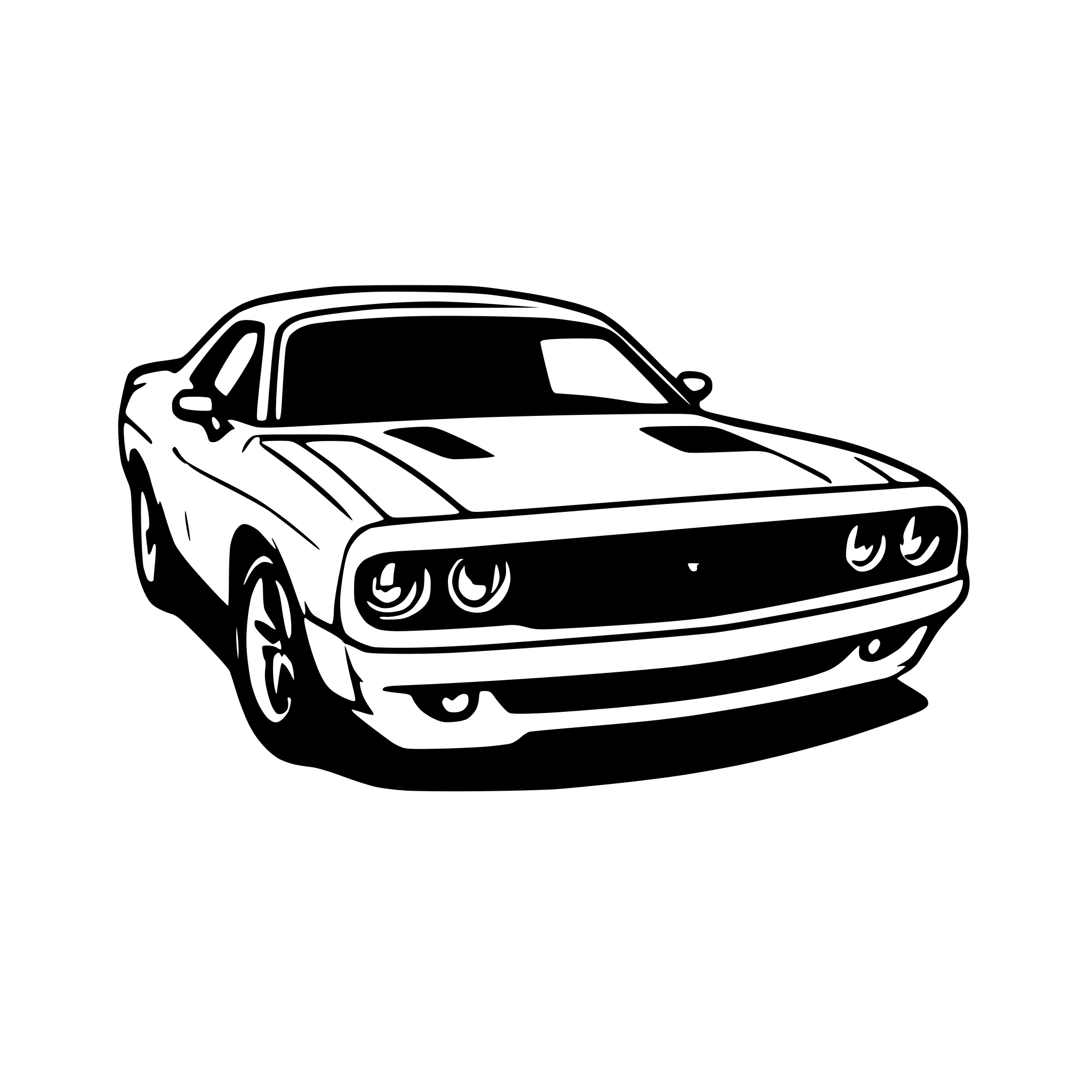 AI-generated SVG of a 2009 dodge challenger rt in graphic t-shirt design