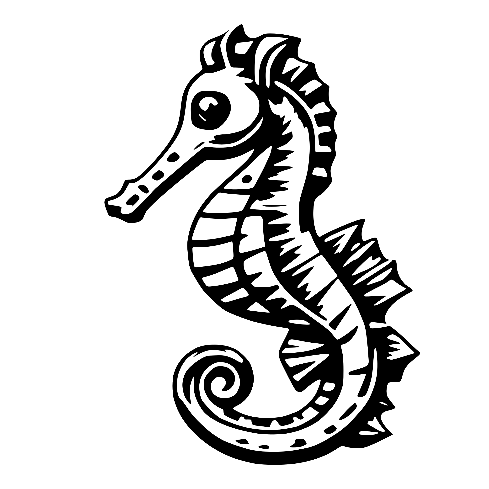 AI-generated SVG of a seahorse