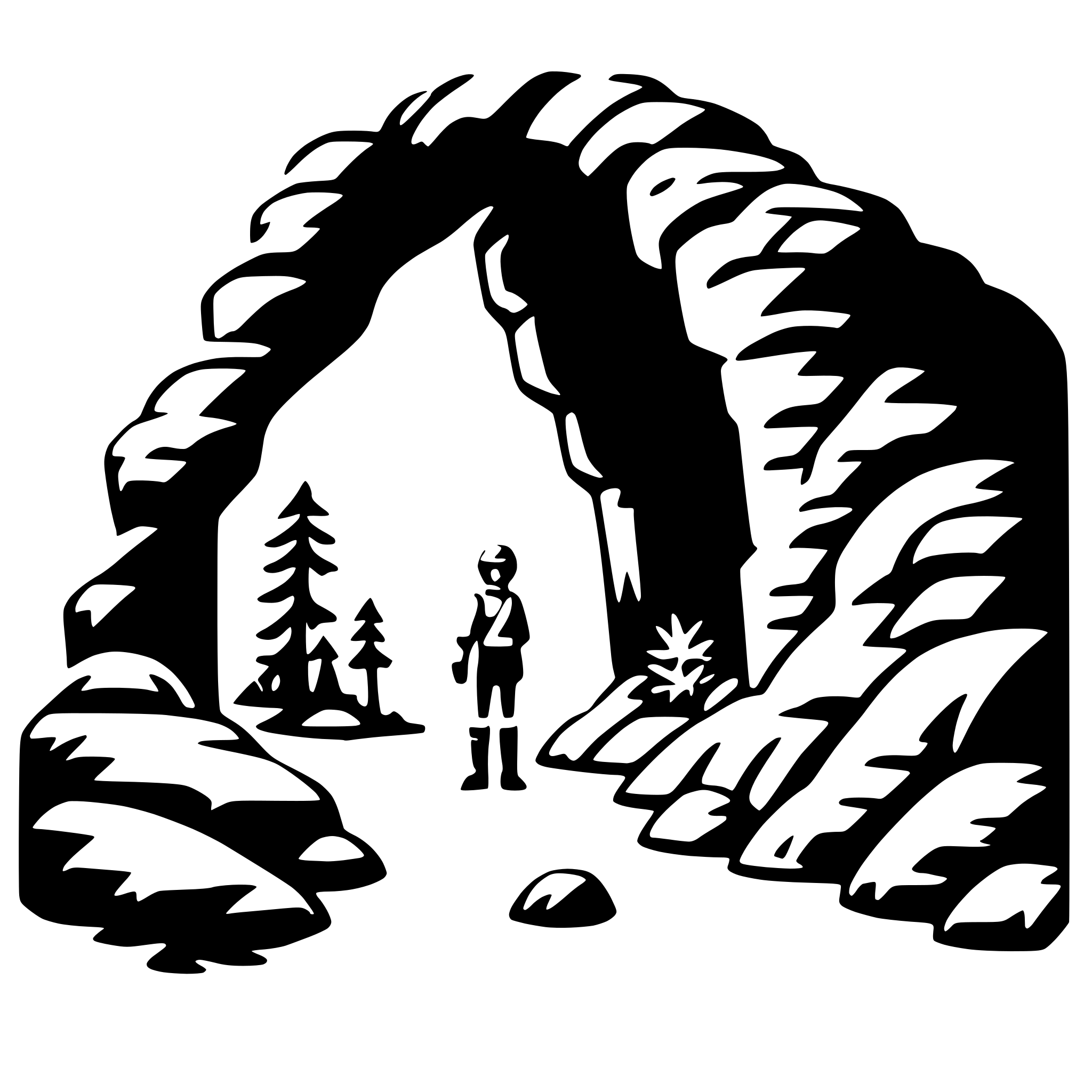 AI-generated SVG of a cave exploring