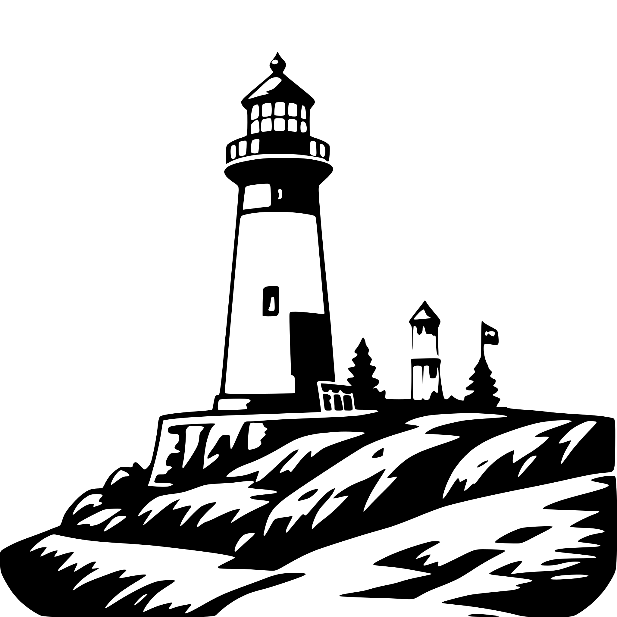 AI-generated SVG of 'lighthouse on a cliff'