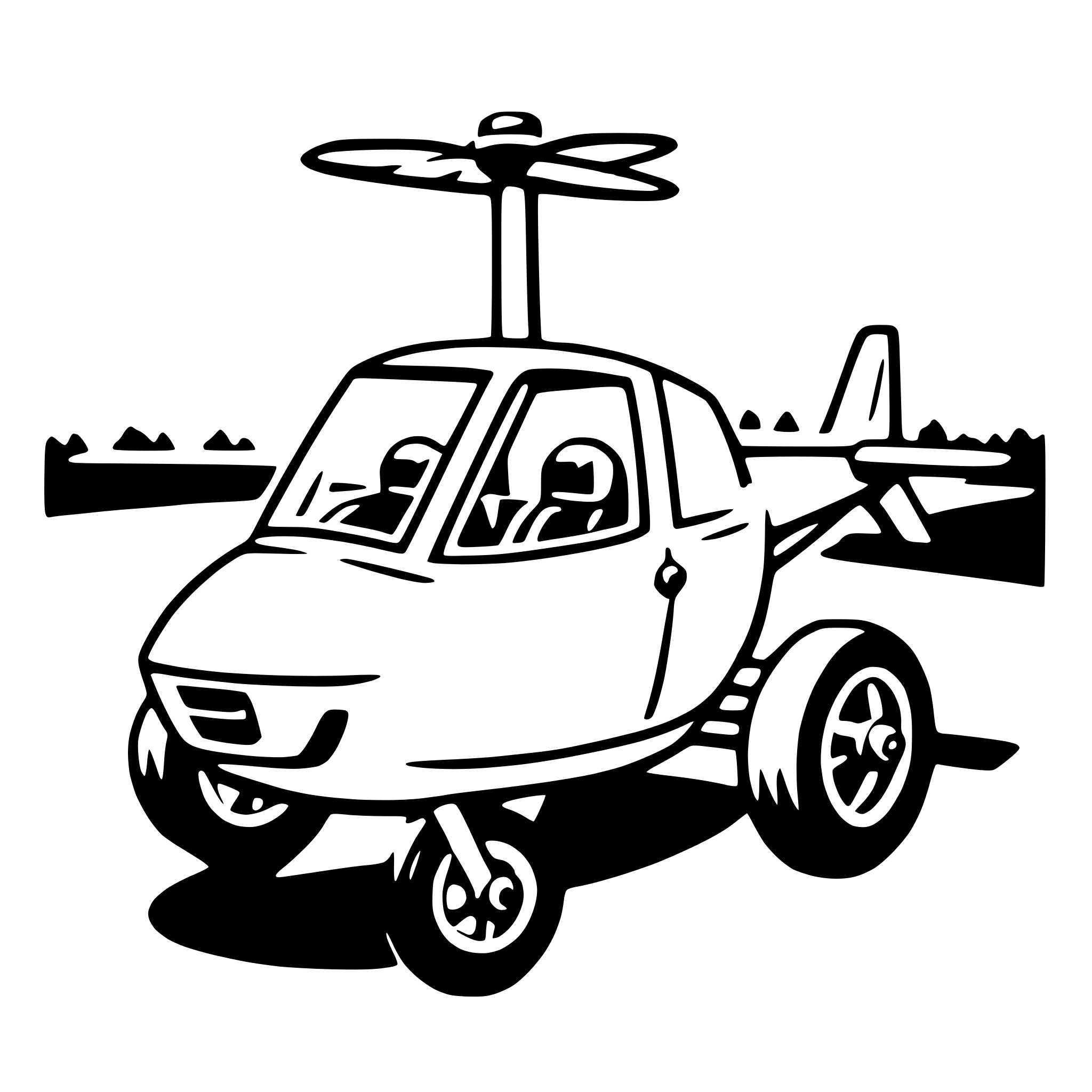 AI-generated SVG of a gyrocopter