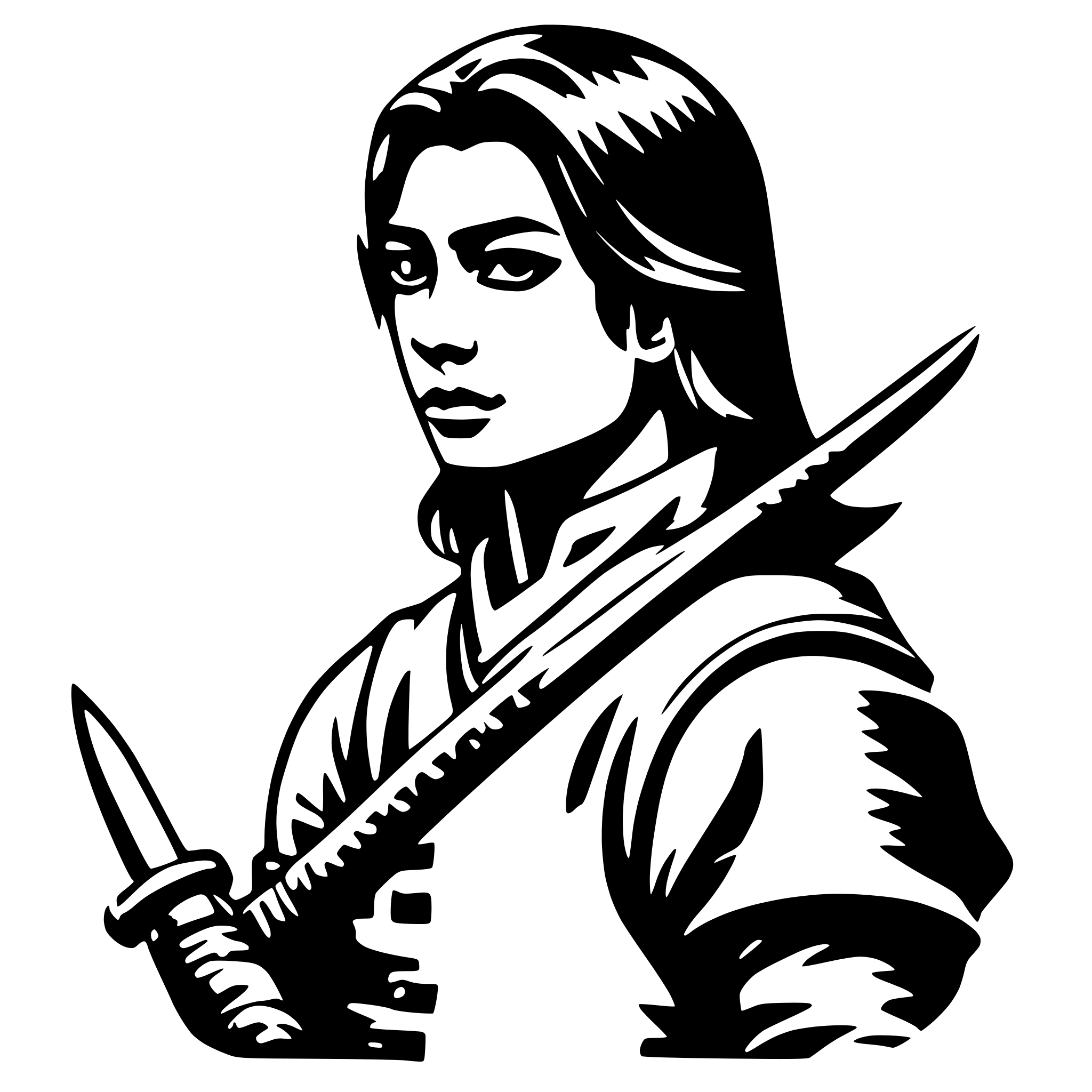 AI-generated SVG of a young samurai