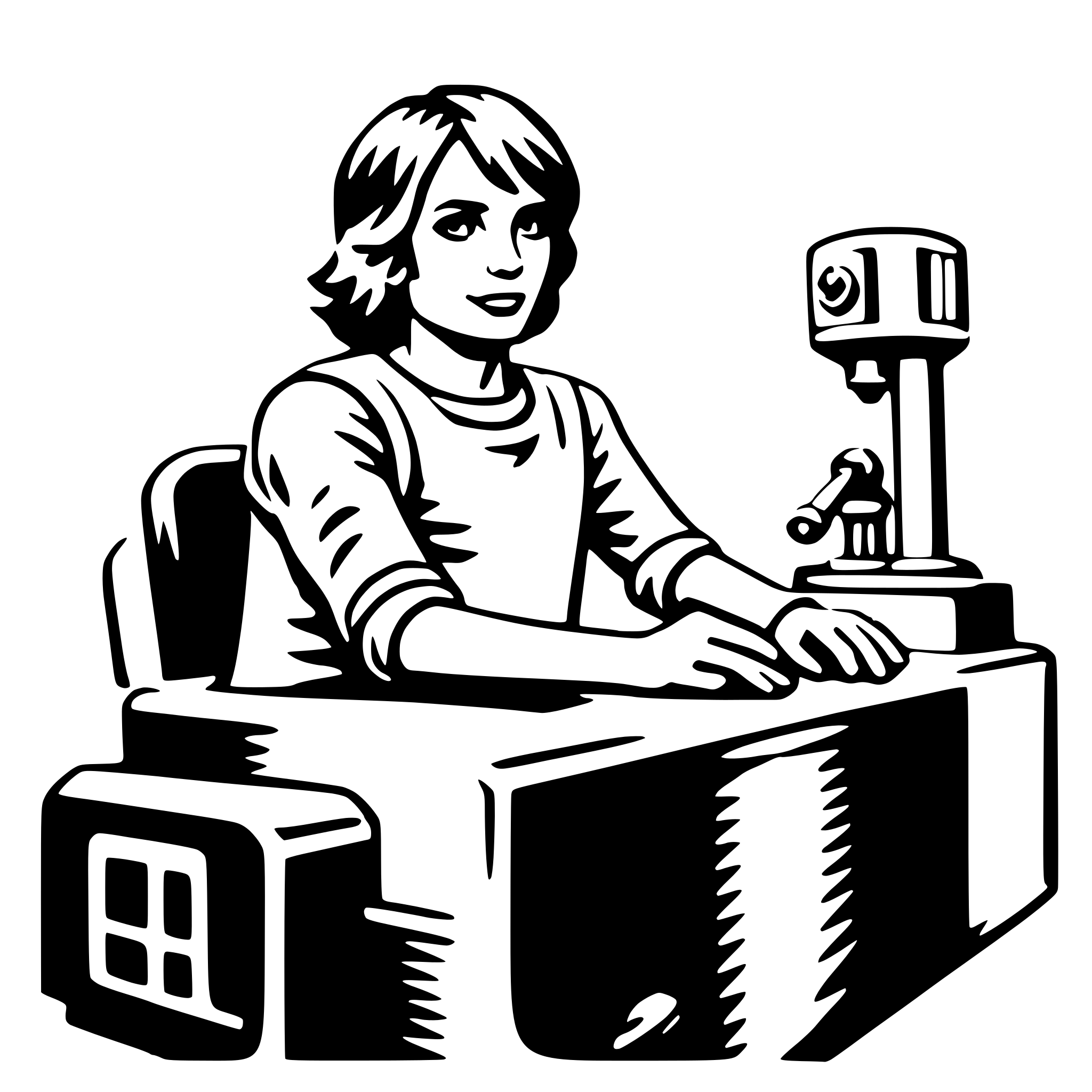 AI-generated SVG of 'machine operator'