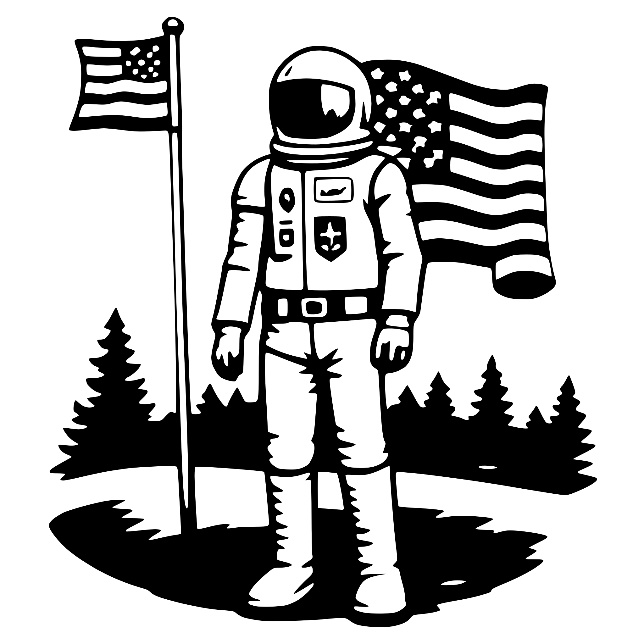 AI-generated SVG of a astronaut and flag