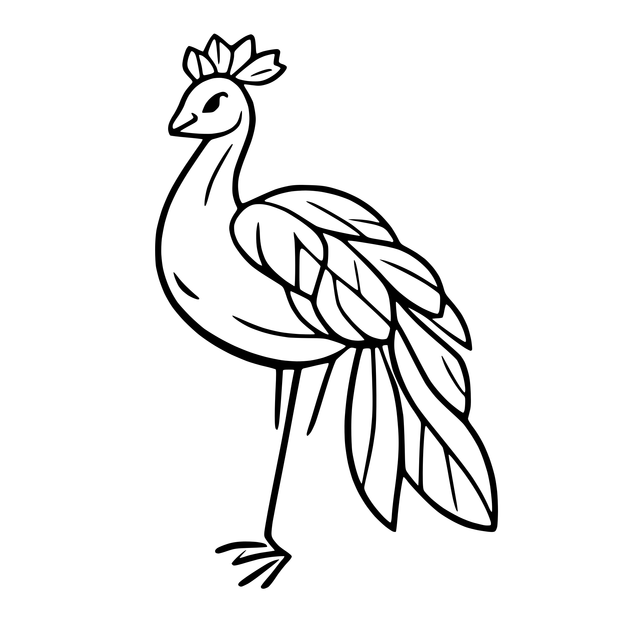 AI-generated SVG of 'elegant peacock with spread feathers'