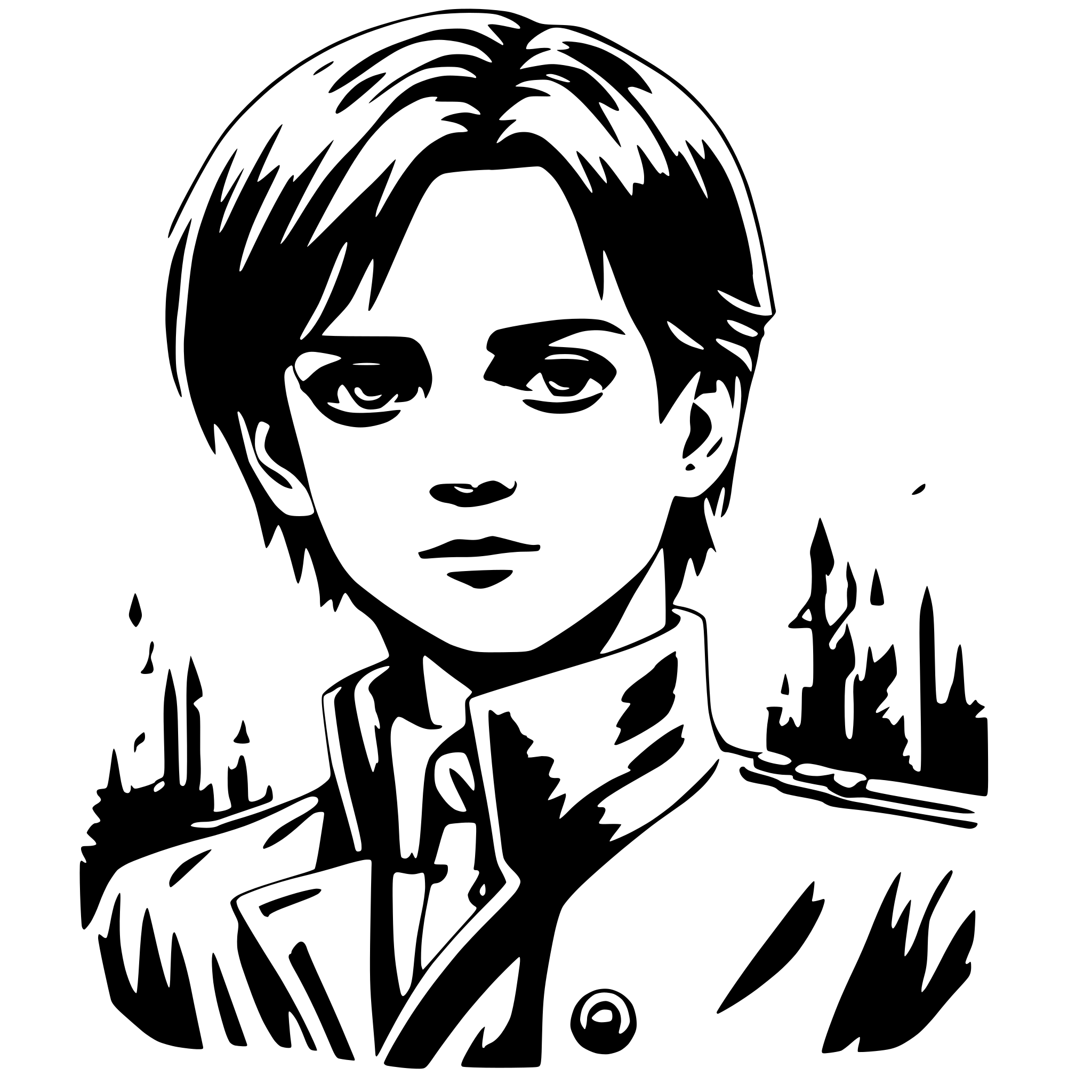 AI-generated SVG of a Levi Ackerman Erwinb smith Händchen halten AI-generated SVG of a Levi Ackerman Erwinb smith Händchen halten