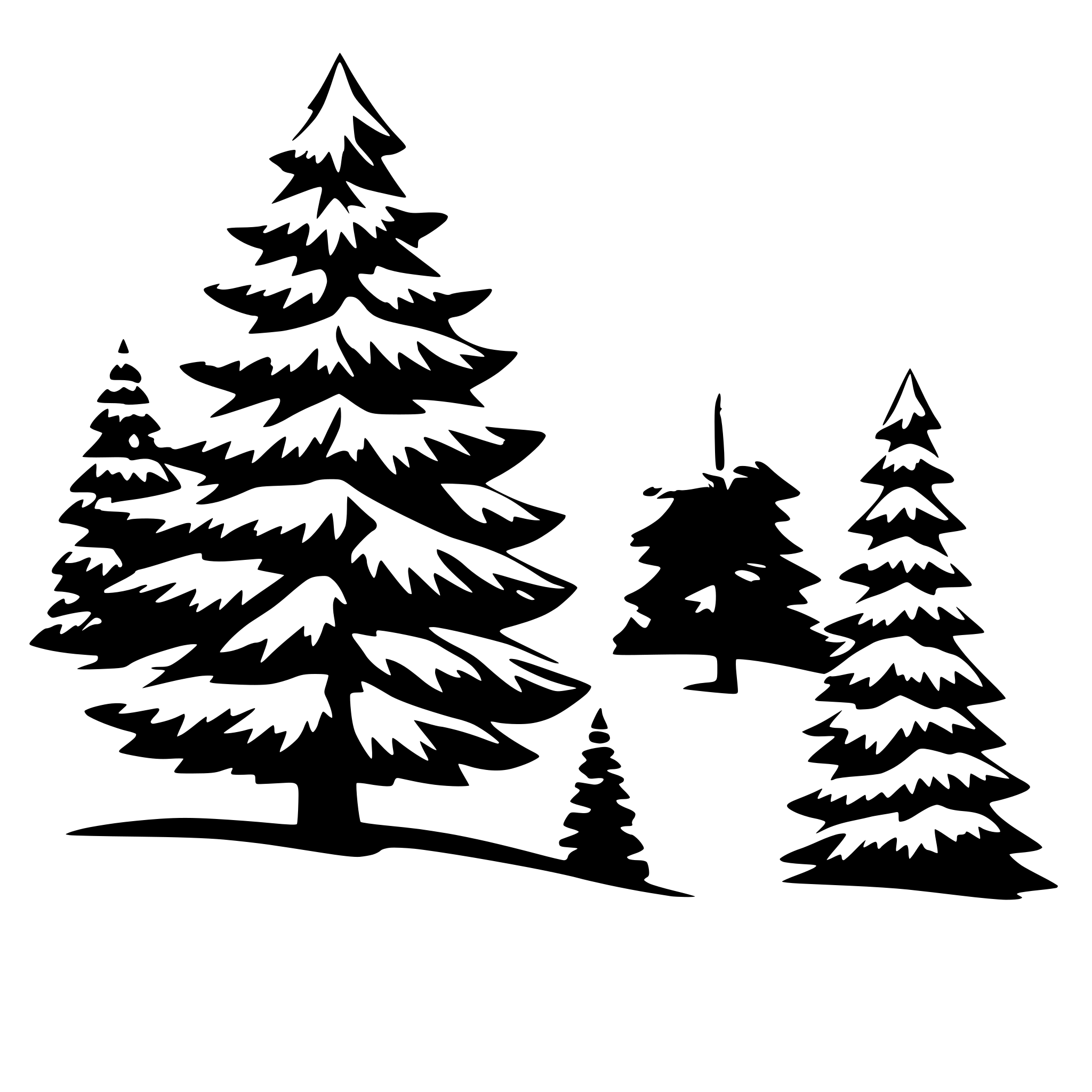 AI-generated SVG of a erstell mir  3 Weihnachtsbäume auf schnee