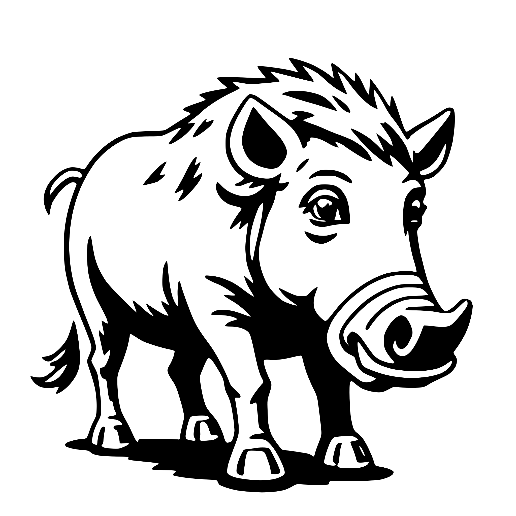 AI-generated SVG of 'warthog'