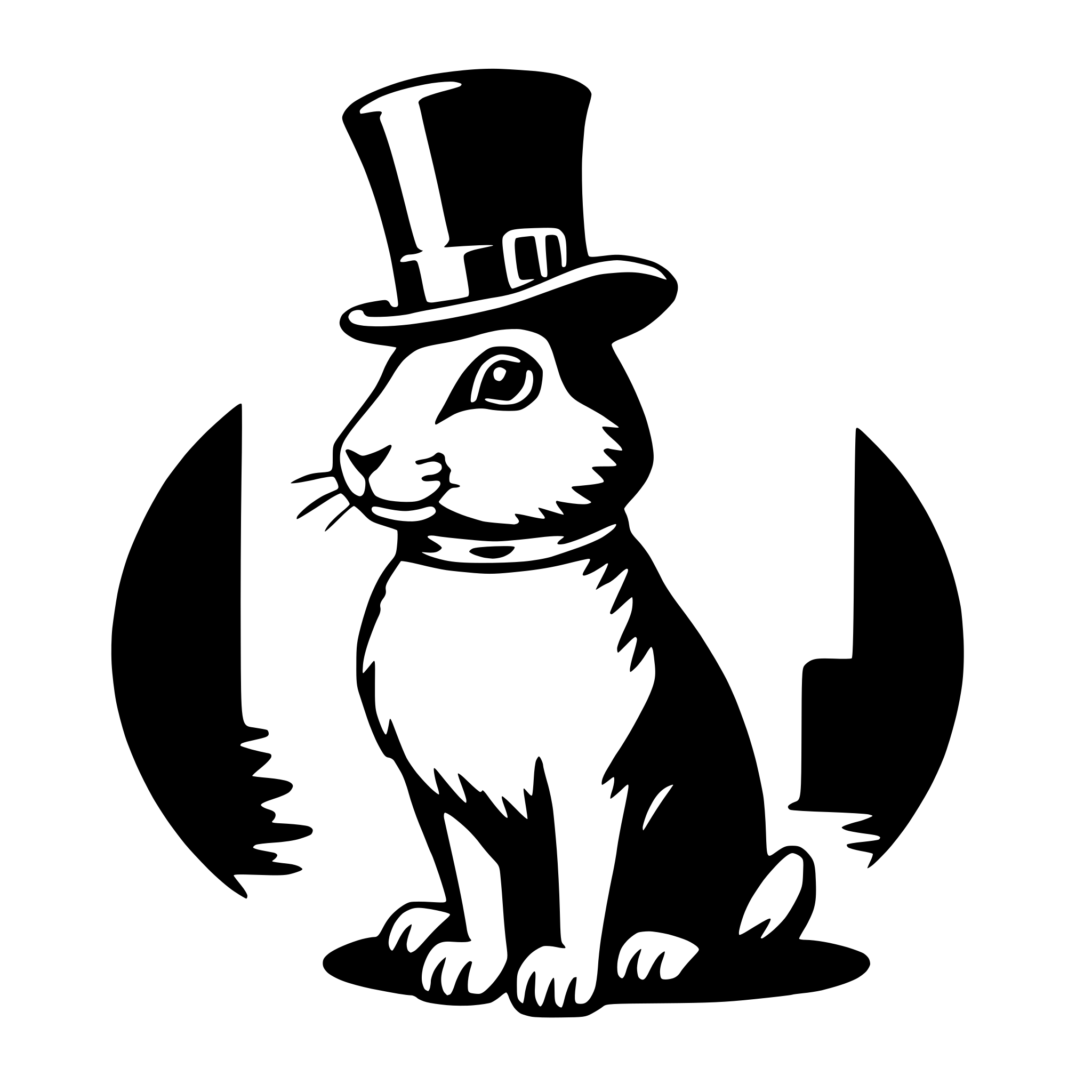 AI-generated SVG of 'rabbit with top hat'
