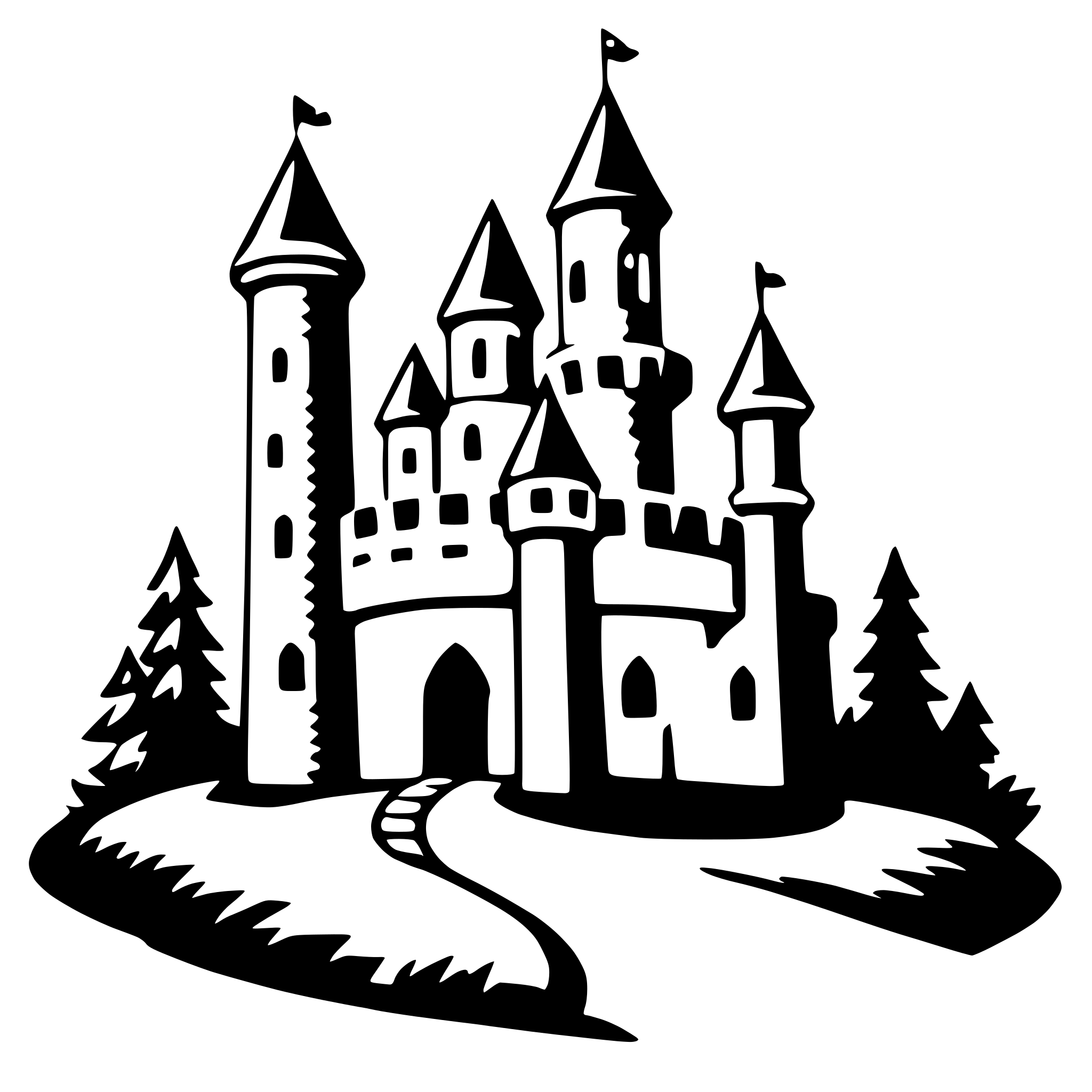 AI-generated SVG of 'fairytale castle'
