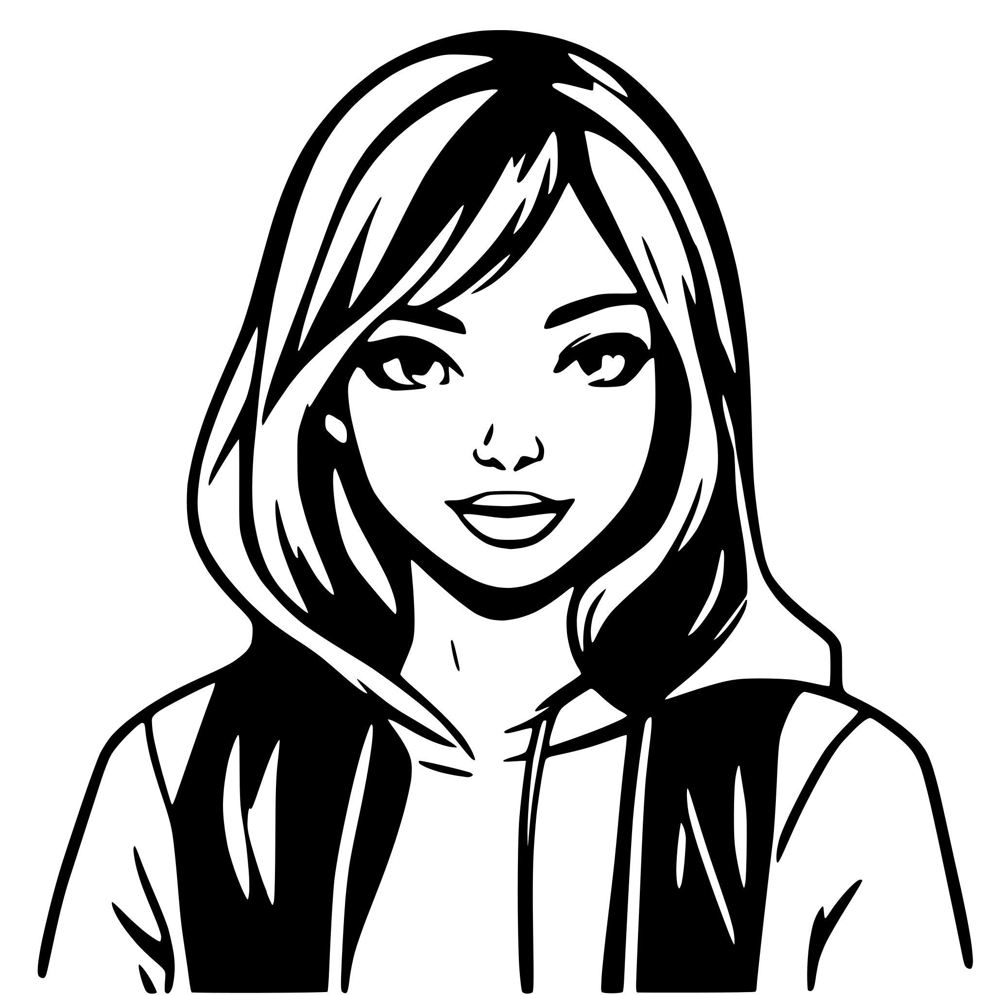 AI-generated SVG of a young woman, wearing hoodie, dark hair, thin lips, face only AI-generated SVG of a young woman, wearing hoodie, dark hair, thin lips, face only