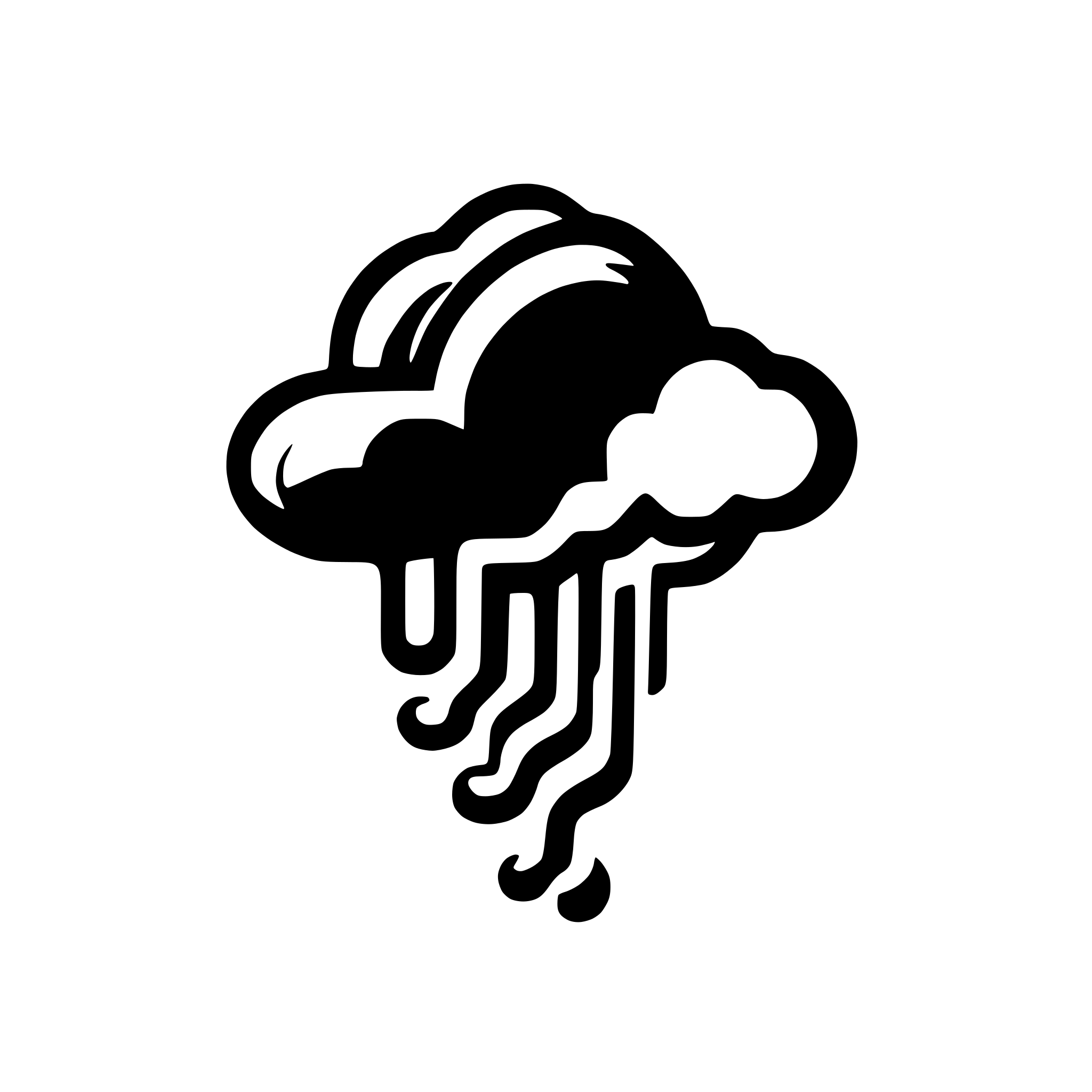 AI-generated SVG of a Simple cloud icon with outline only and abstract lines breaking apart the solid cloud