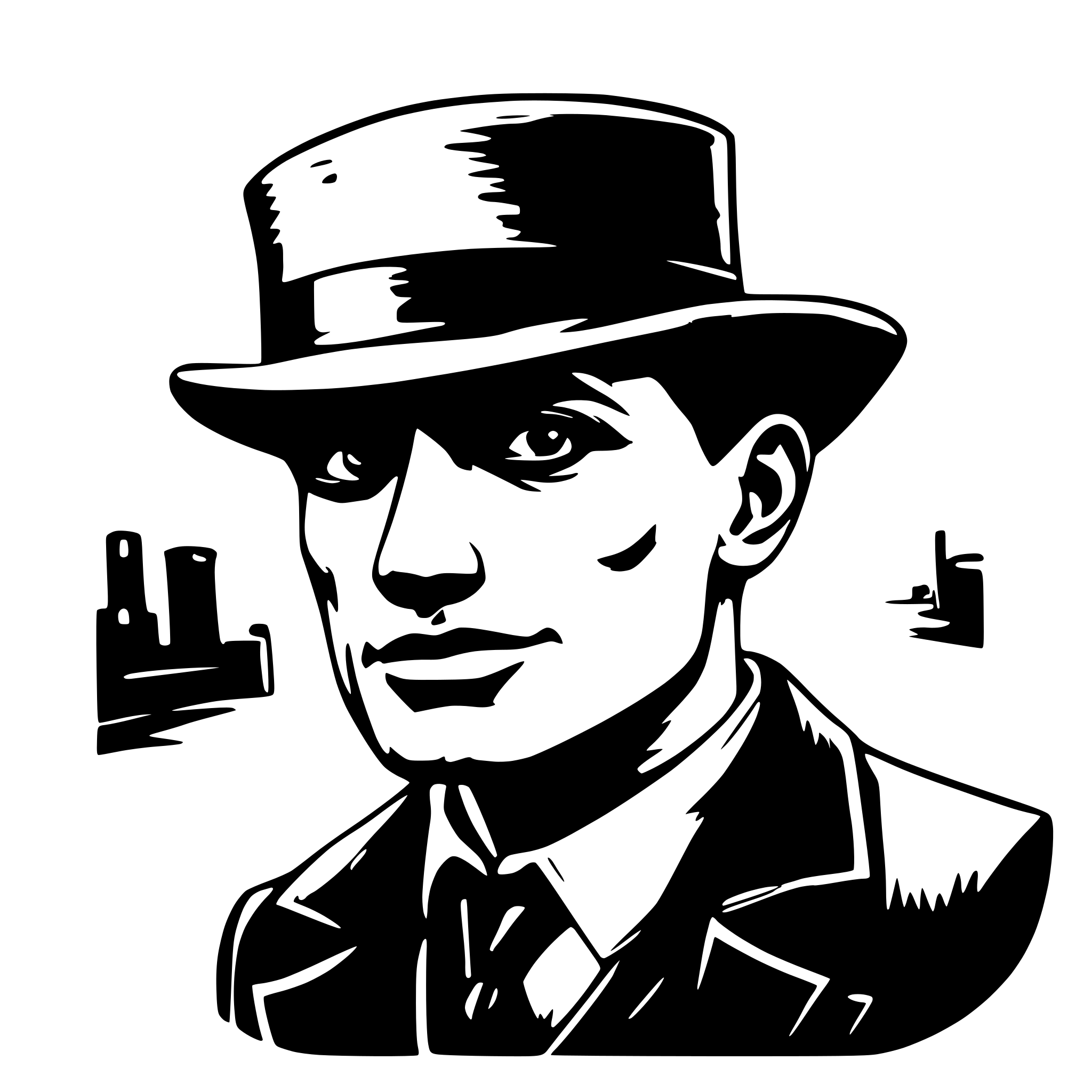 AI-generated SVG of a peaky blinders