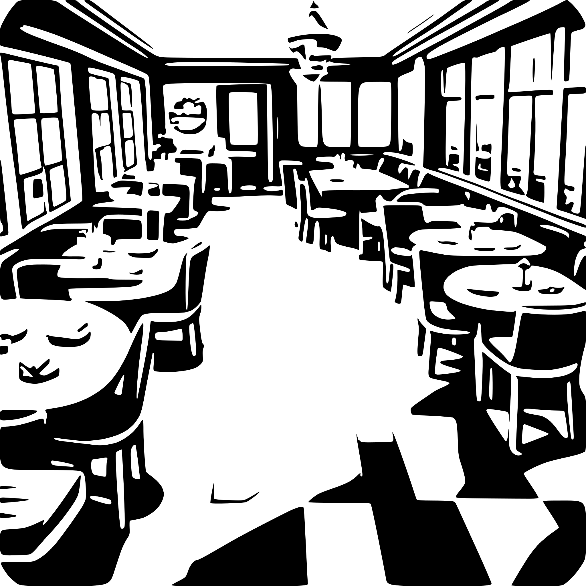 AI-generated SVG of 'restaurant floor top view'