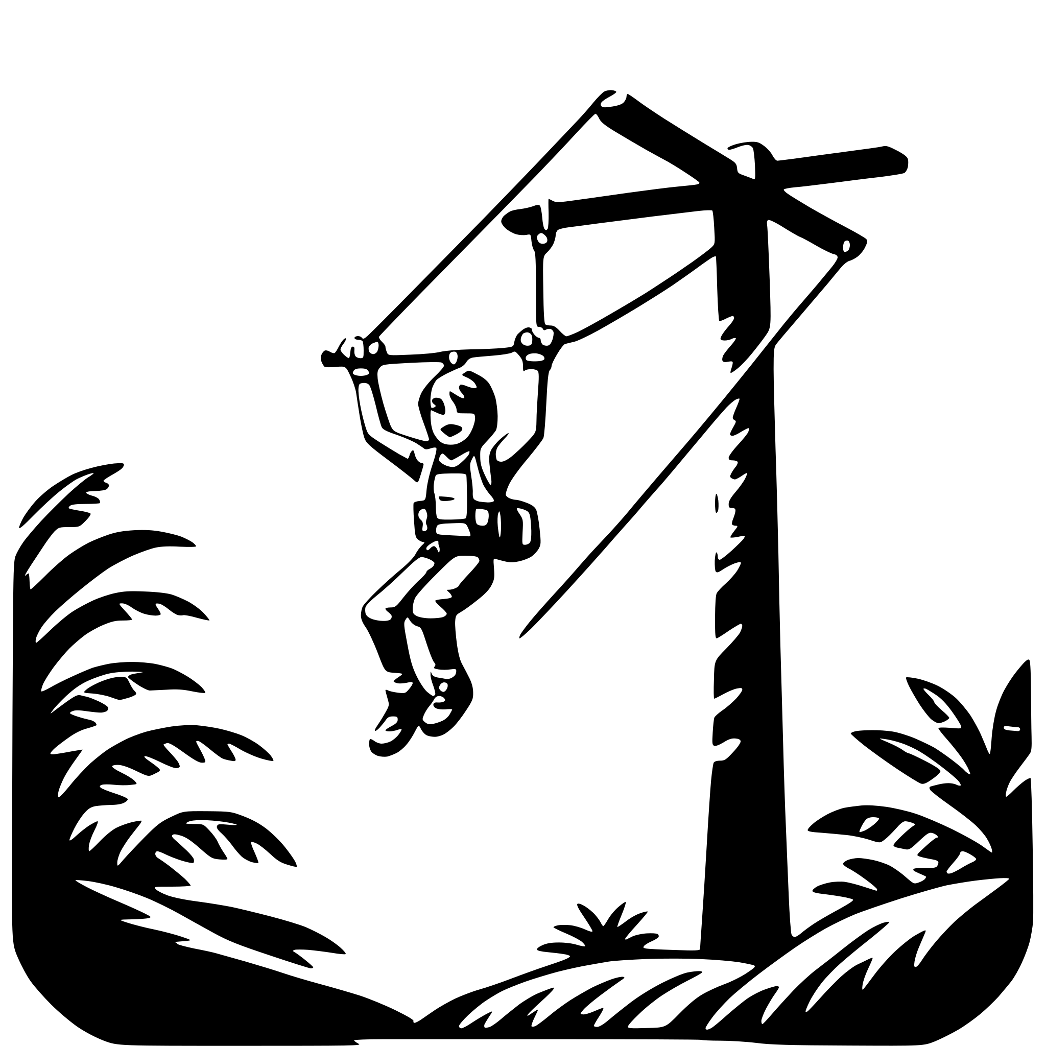 AI-generated SVG of a jungle zip-line ride