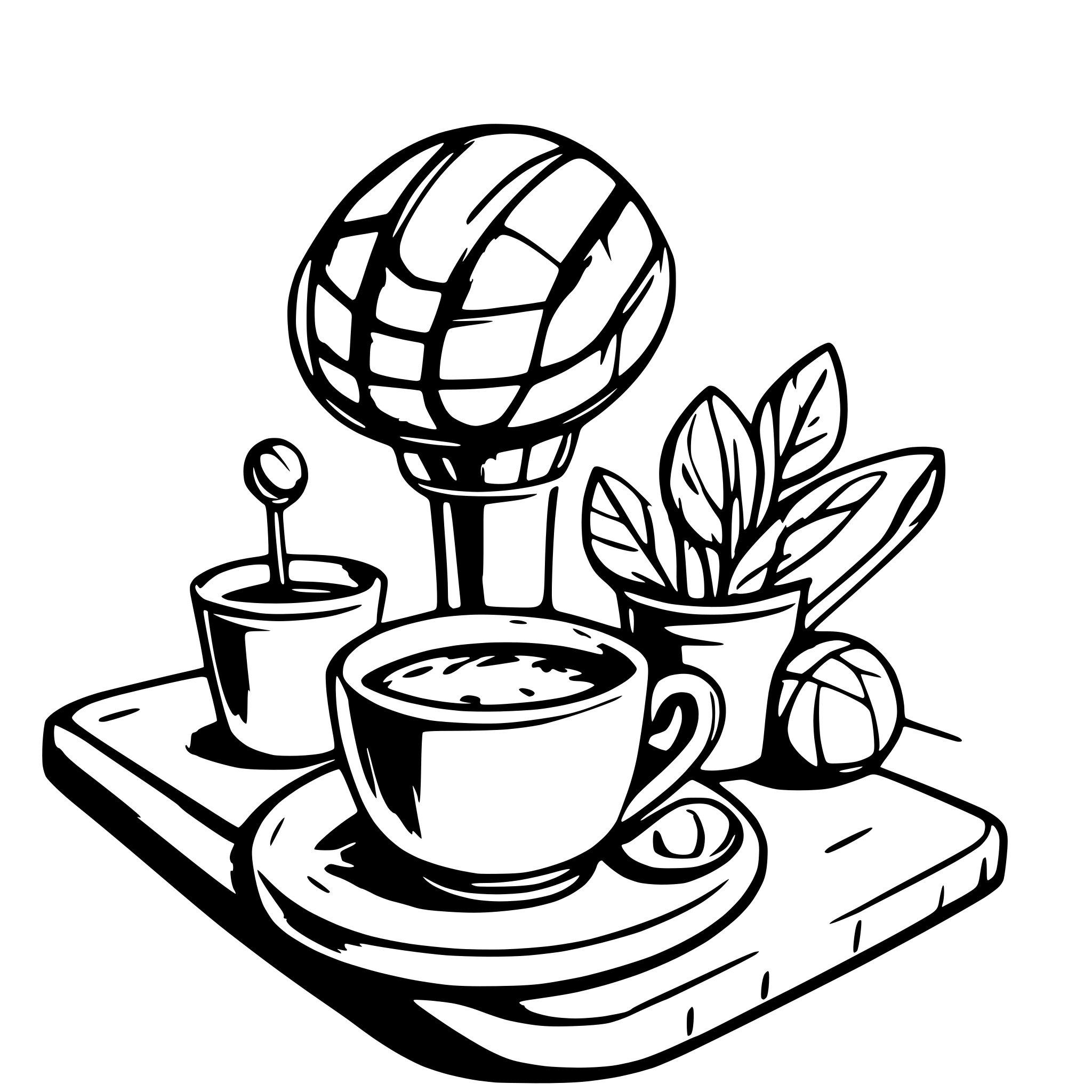 AI-generated SVG of a coffee, tennis and basketball