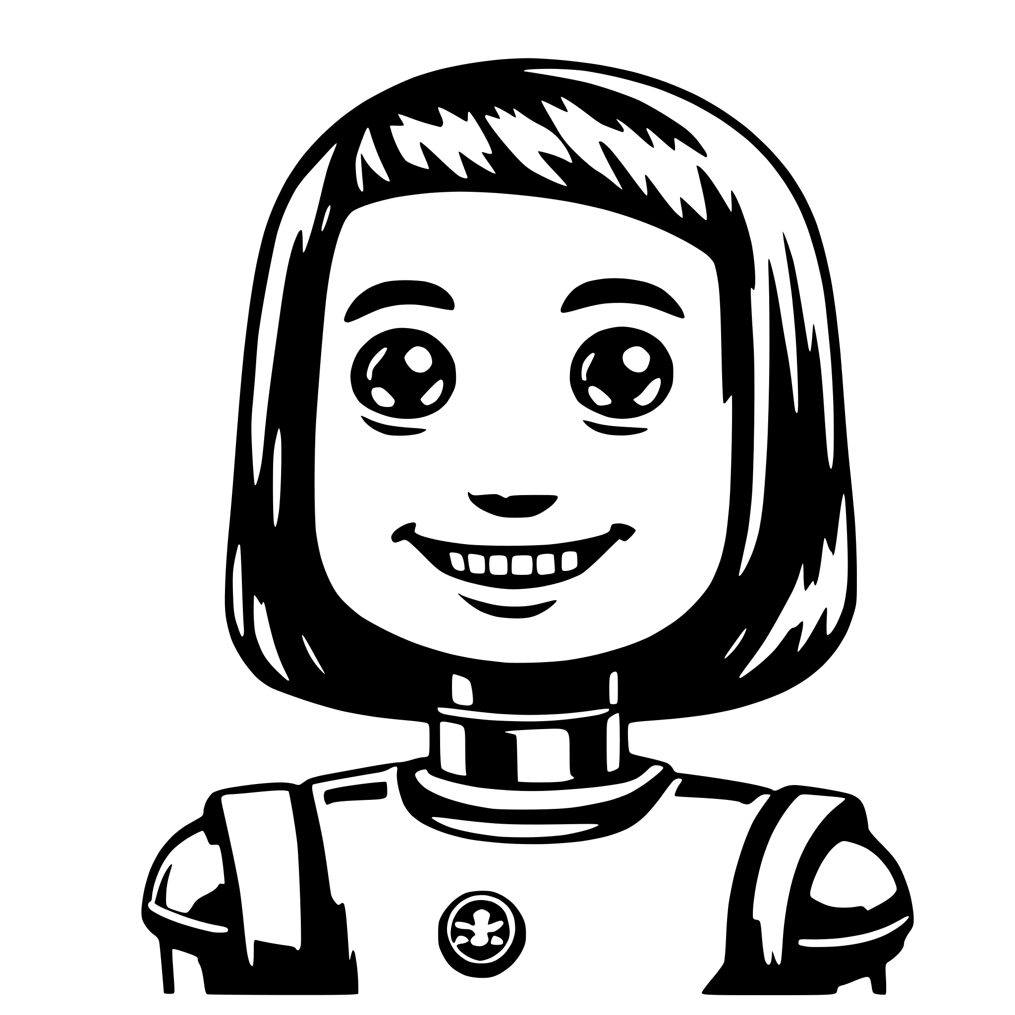 AI-generated SVG of 'AI Robot Girl Kid Smiling'