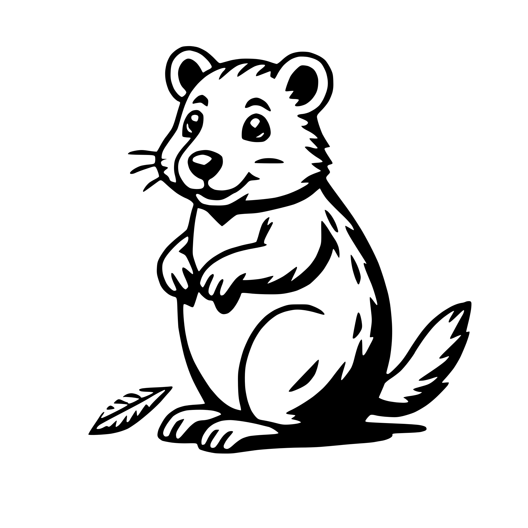 AI-generated SVG of 'quokka with quill'