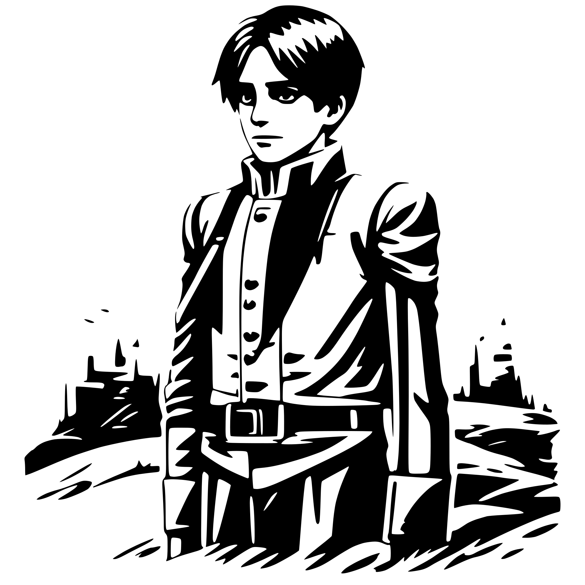 AI-generated SVG of a Levi Ackerman Erwinb smith Händchen halten AI-generated SVG of a Levi Ackerman Erwinb smith Händchen halten