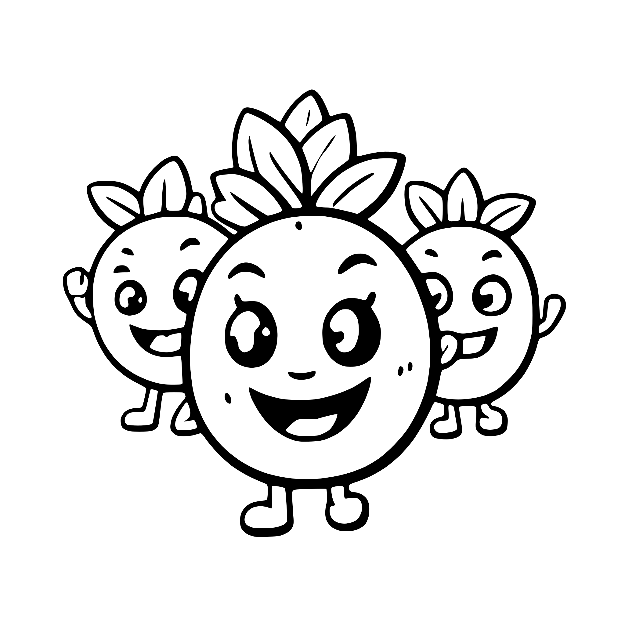 AI-generated SVG of a a group of happy fruit characters in a conga line AI-generated SVG of a a group of happy fruit characters in a conga line