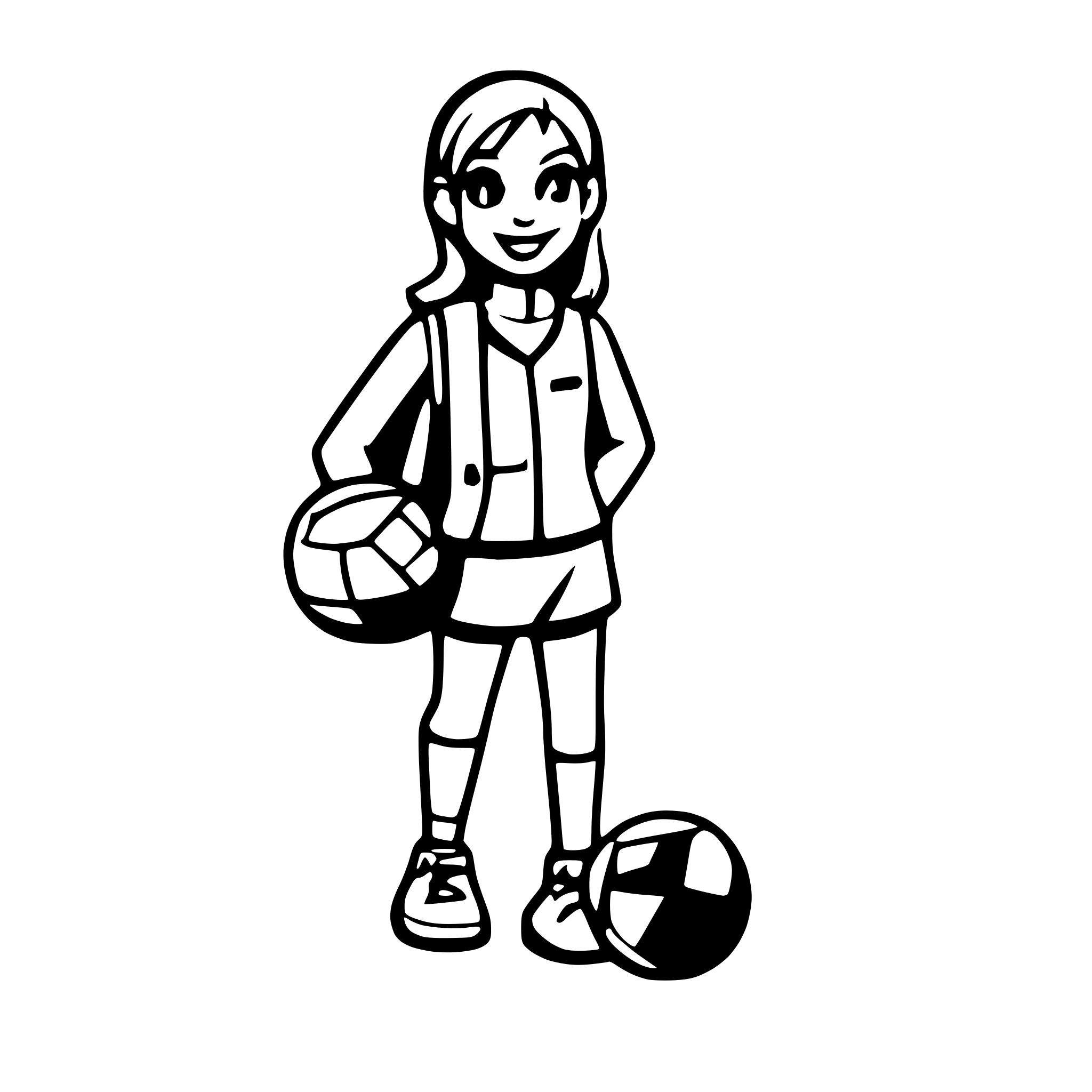 AI-generated SVG of a PE teacher cartoon character