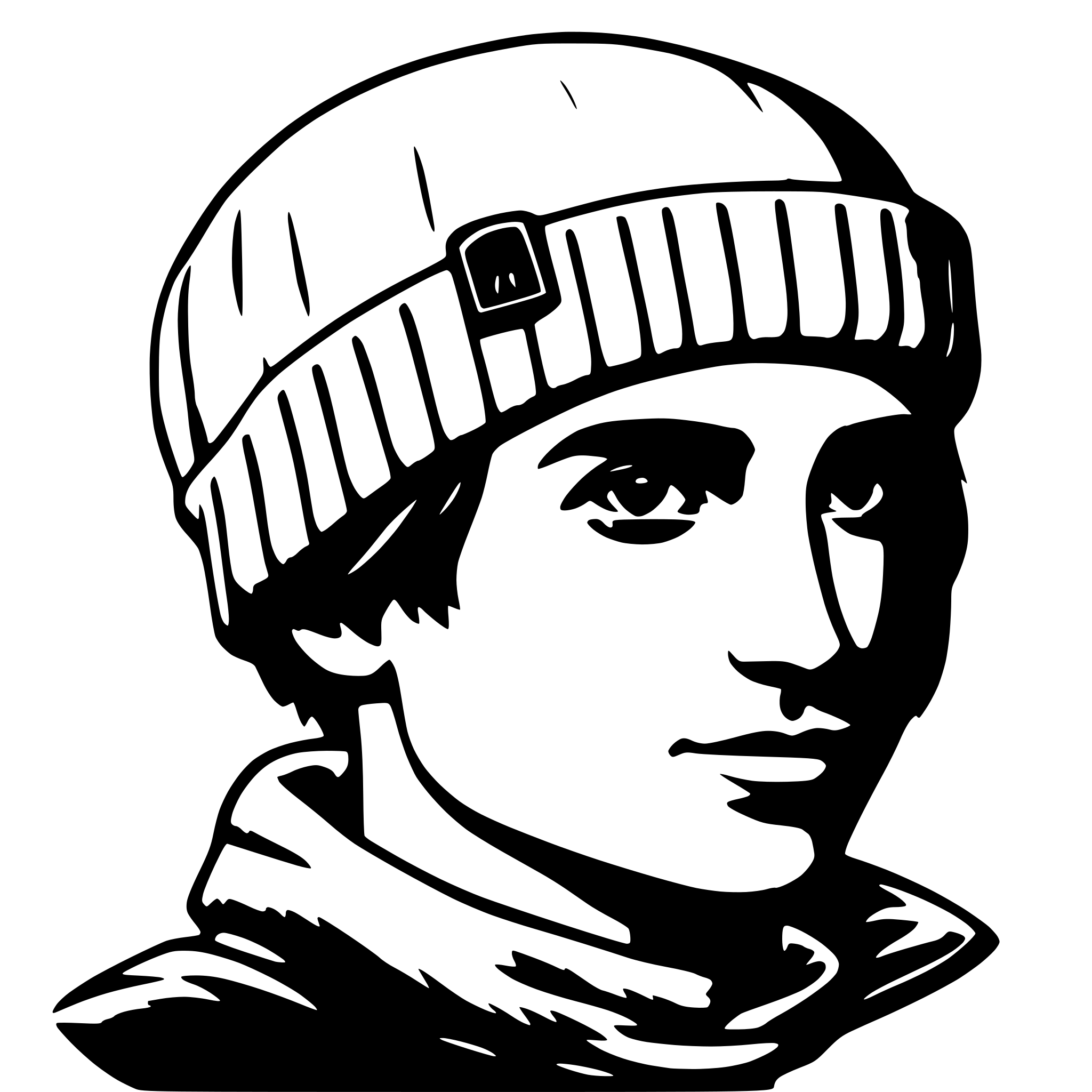 AI-generated SVG of 'man weaing a beanie'