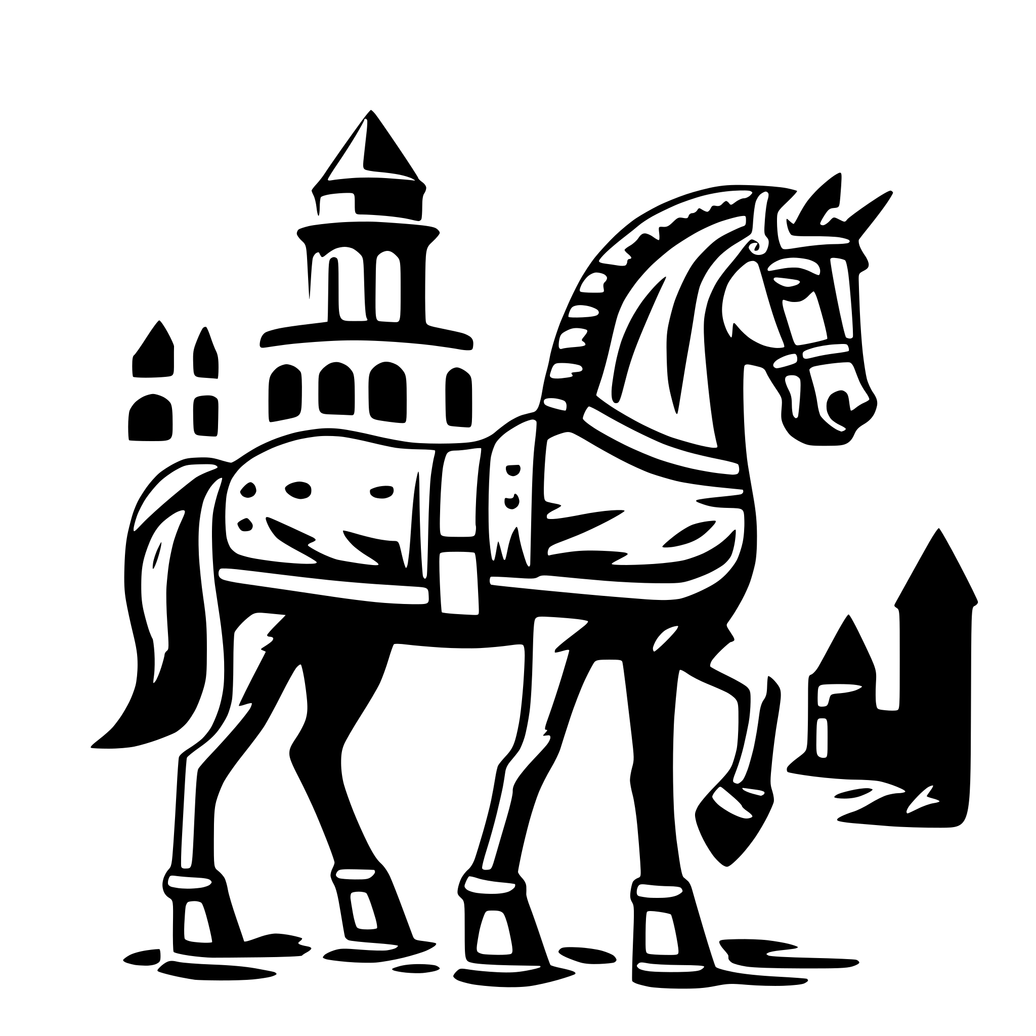 AI-generated SVG of a trojan horse as an flat icon