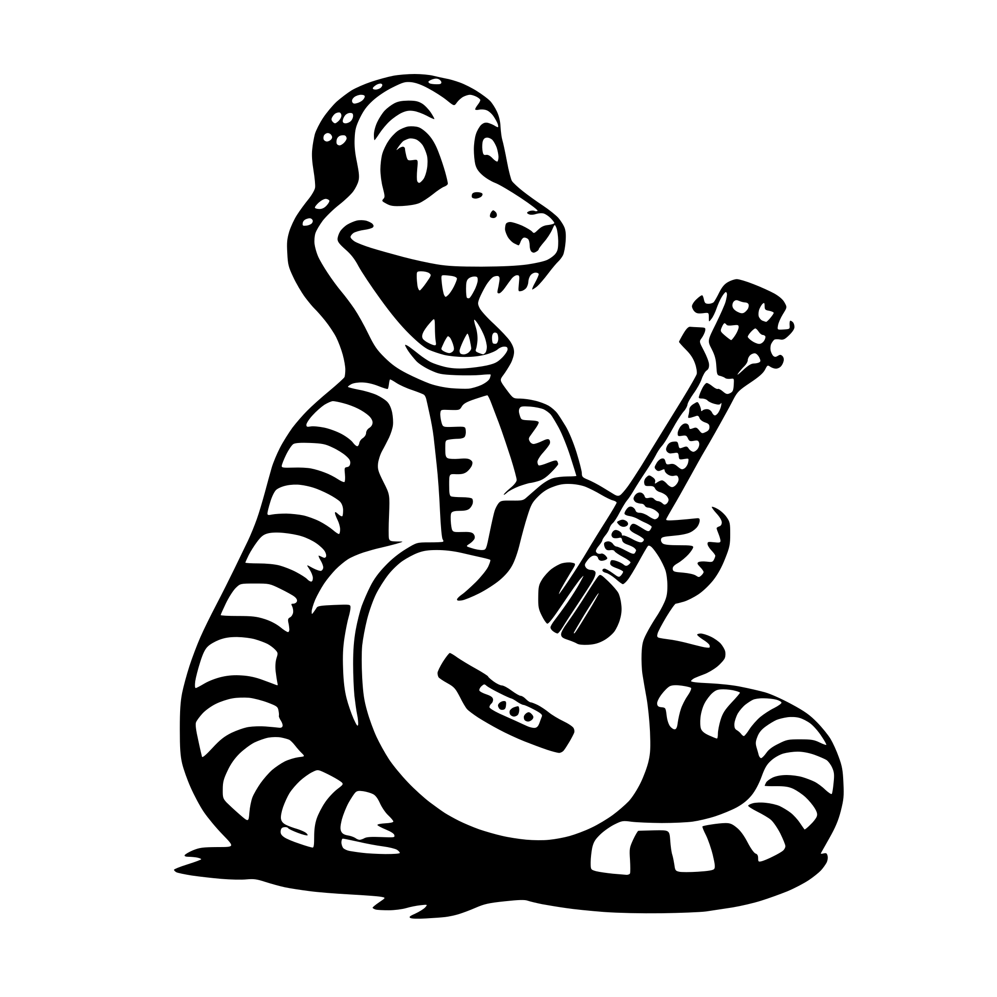 AI-generated SVG of a rattlesnake with guitar