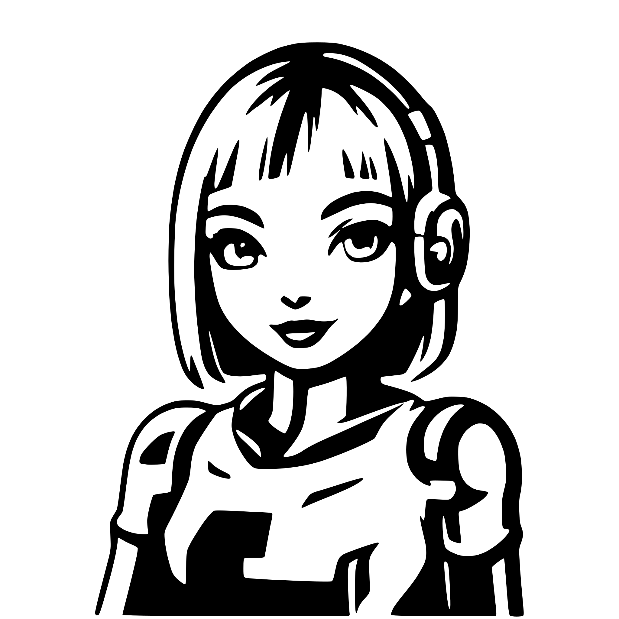 AI-generated SVG of 'AI Robot Girl'