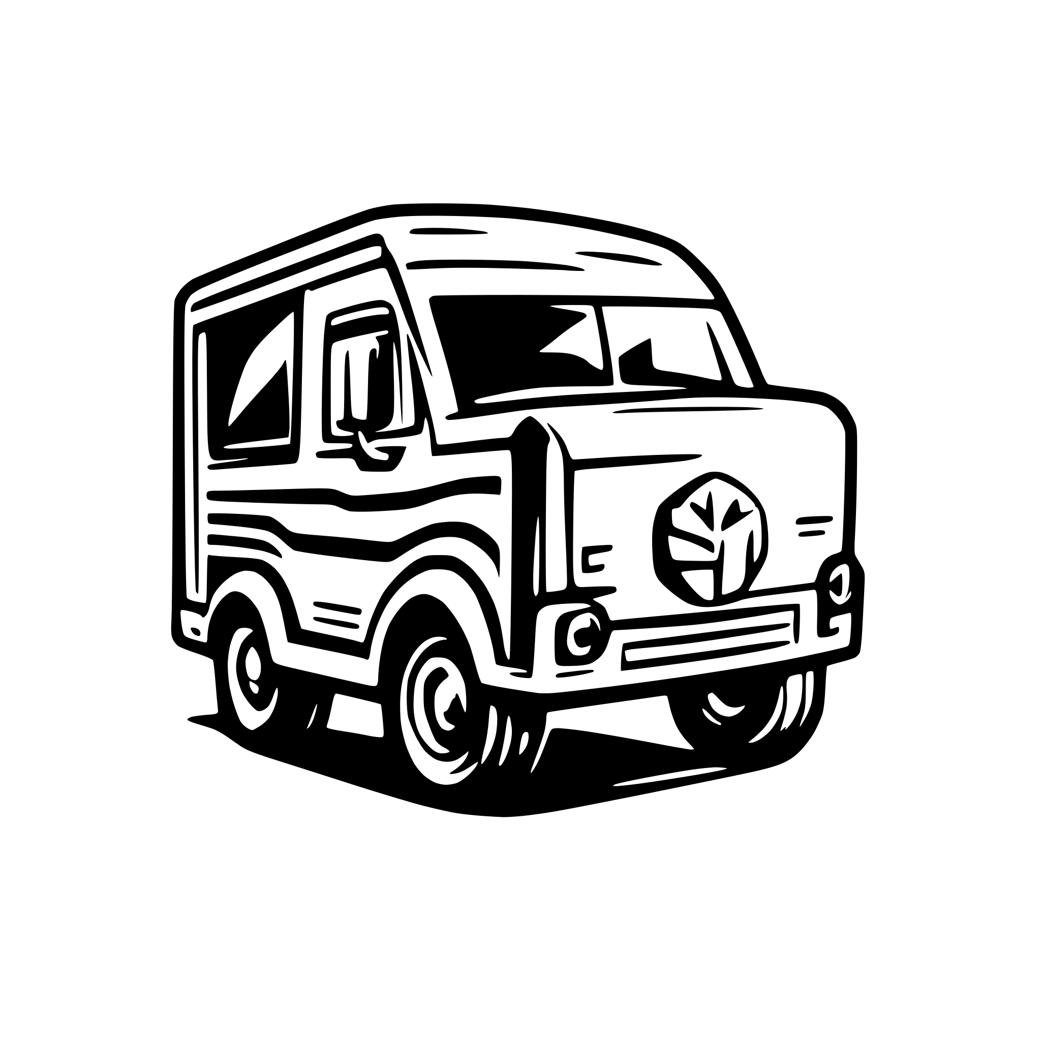 AI-generated SVG of a box truck on road